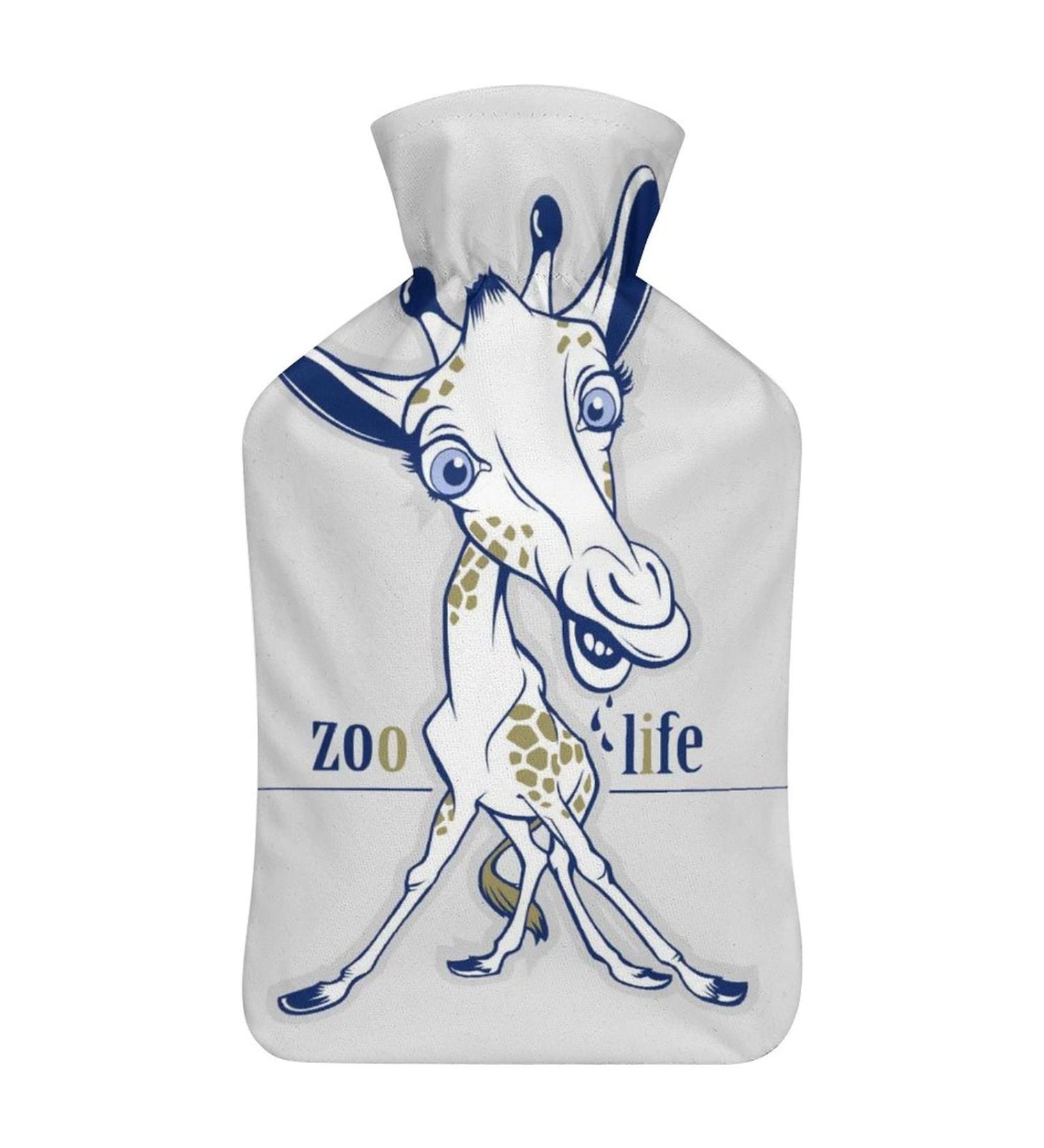 Giraffe Hot Water Bottle with Plush Cover Hand Warmer for Adults & Children (26.5x15.3cm) - International Shipping Available - Buy Online on GoSupps.com