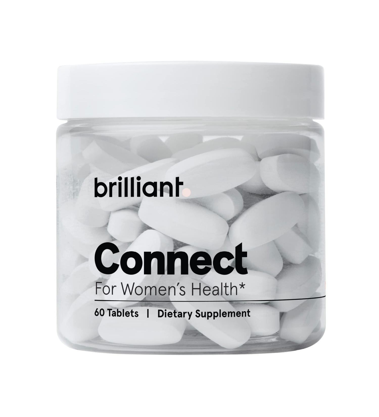 Brilliant Connect Period Health Supplement Natural Relief for Cramps Fatigue & Irregular Periods Hormone Balance Support (60 Tablets - Buy Online on GoSupps.com