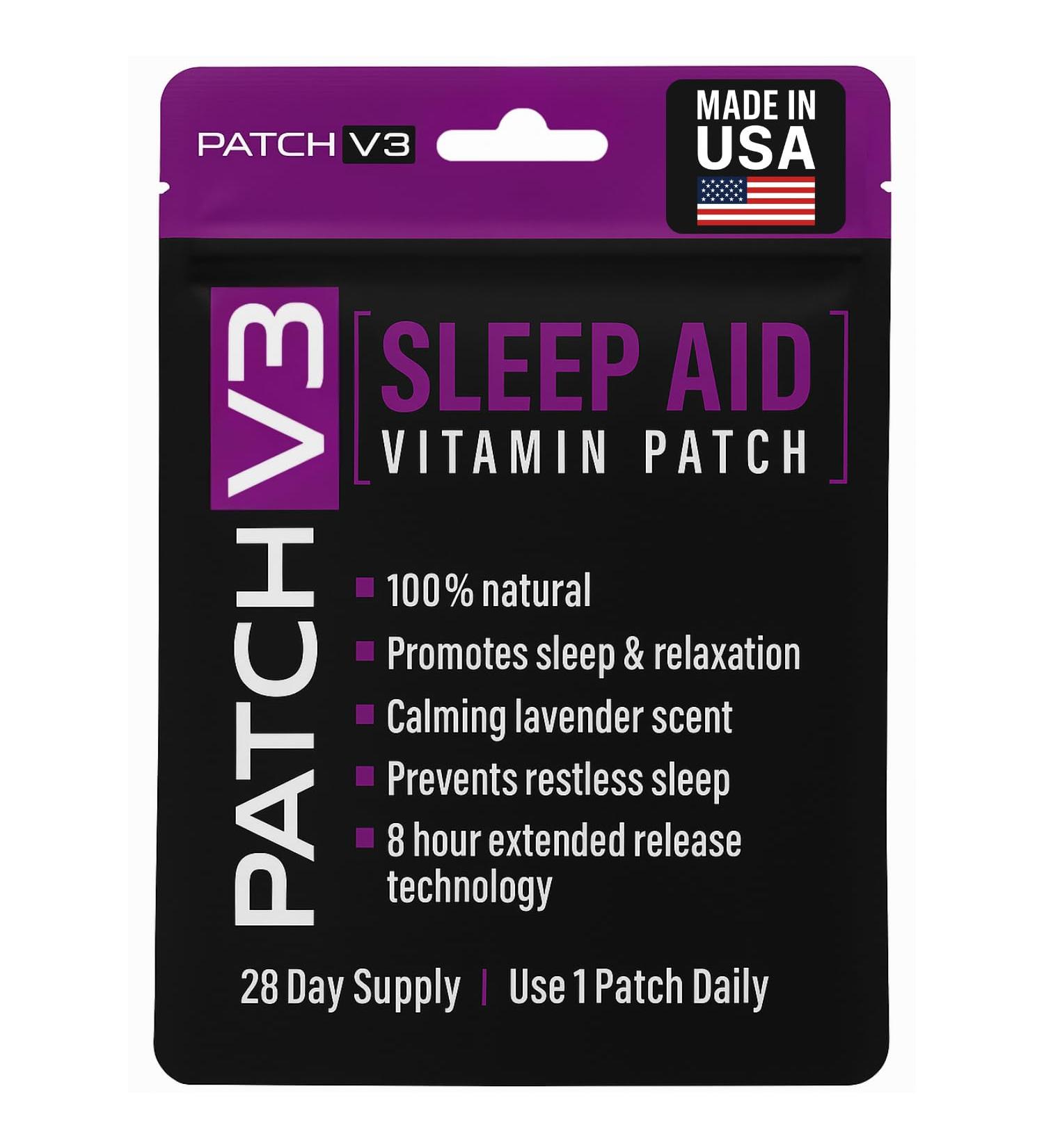 Melatonin Sleep Patches - Sleep Aid Vitiman Patches Calming Lavender with Magnesium Valerian Root Supplement - Natural Vegan Formula - Buy Online on GoSupps.com