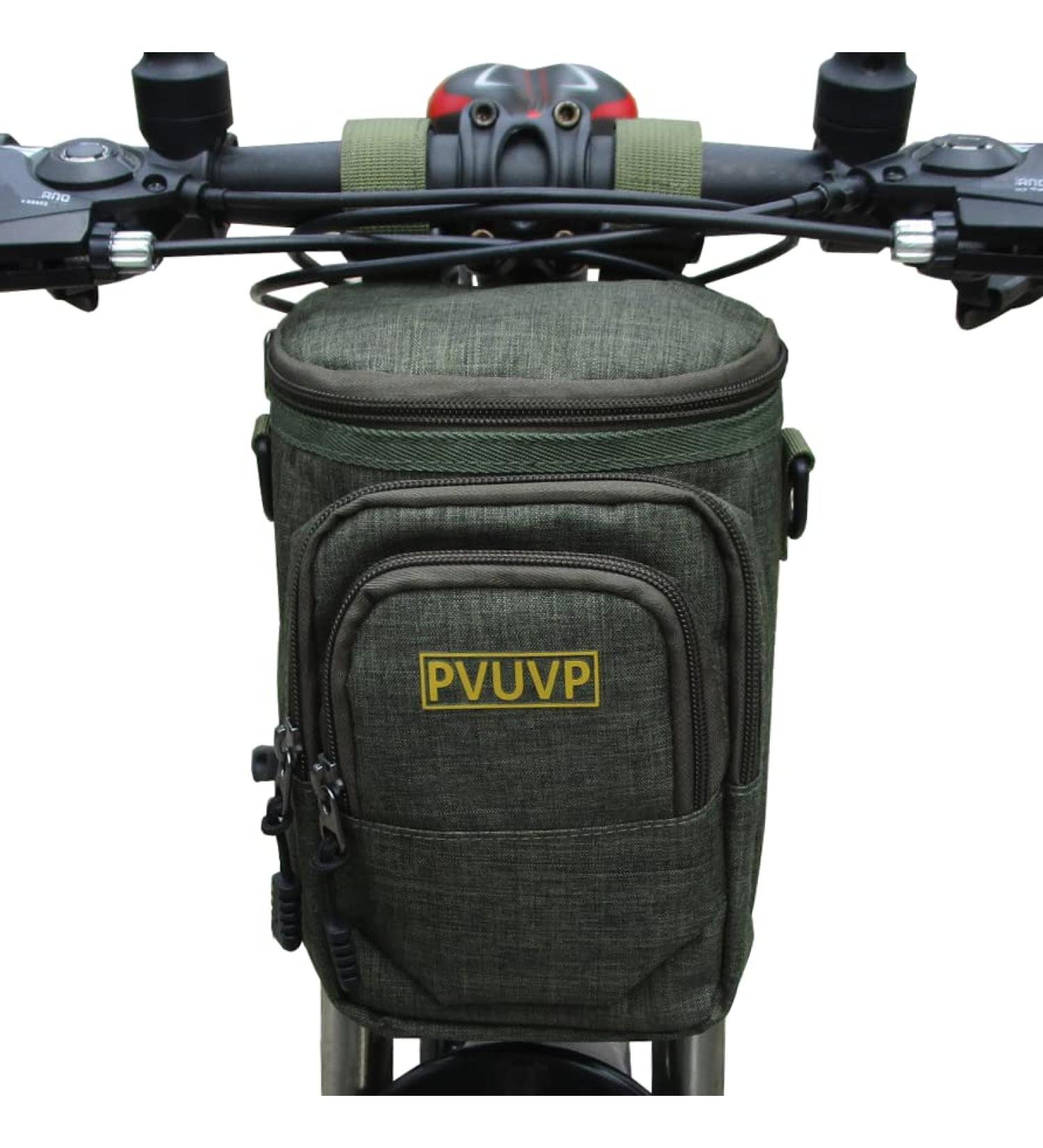 PVUVP Bike Handlebar Bag - 2.8L Waterproof Front Road Bike Bag for Commuter, Outdoor Riding, Traveling & Camping - Green - Buy Online on GoSupps.com