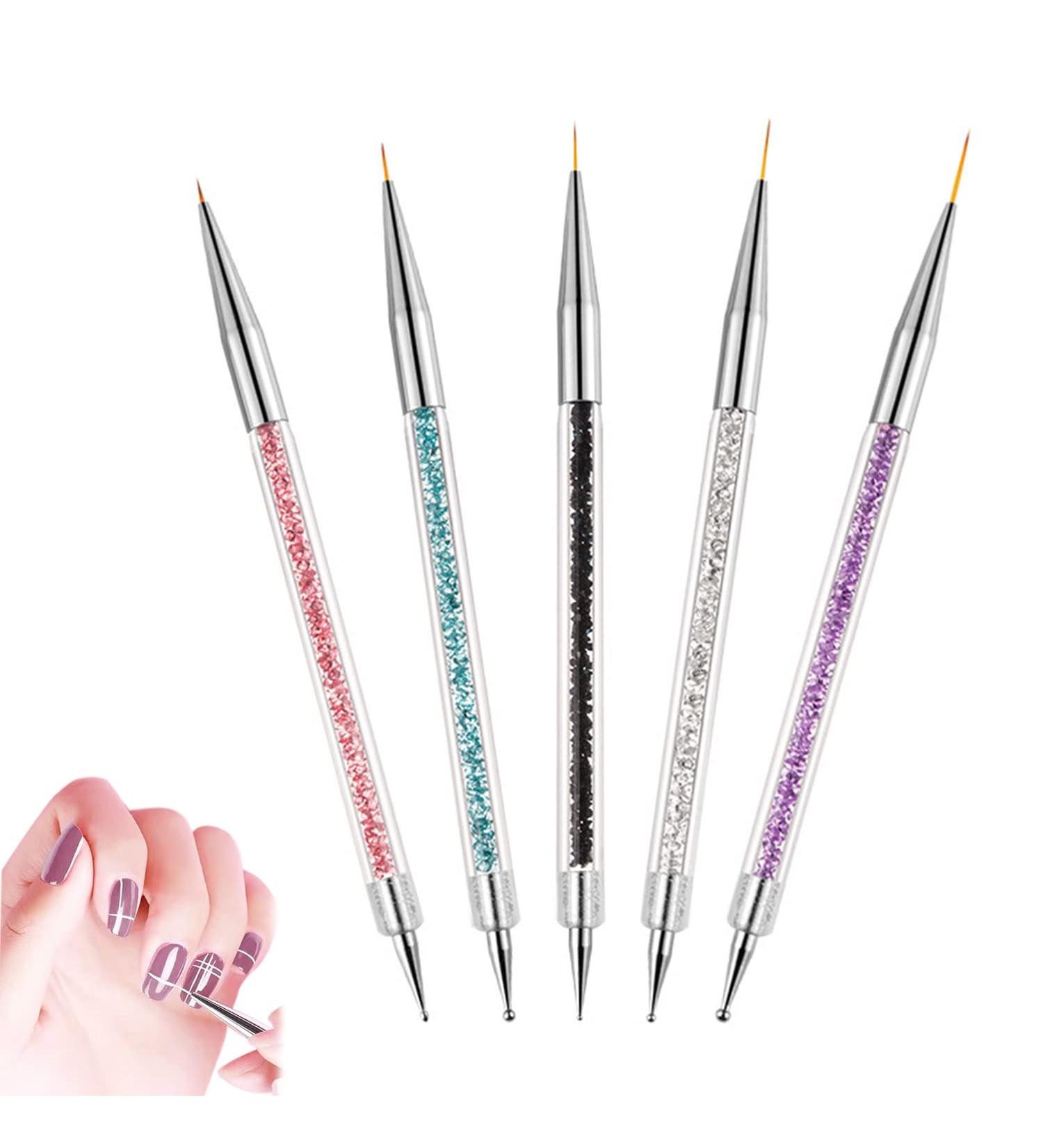 YHZMY 5 Piece Professional Nail Art Brush Set - Color Gradient & DIY Nail Design Brushes with Caps - Buy Online on GoSupps.com