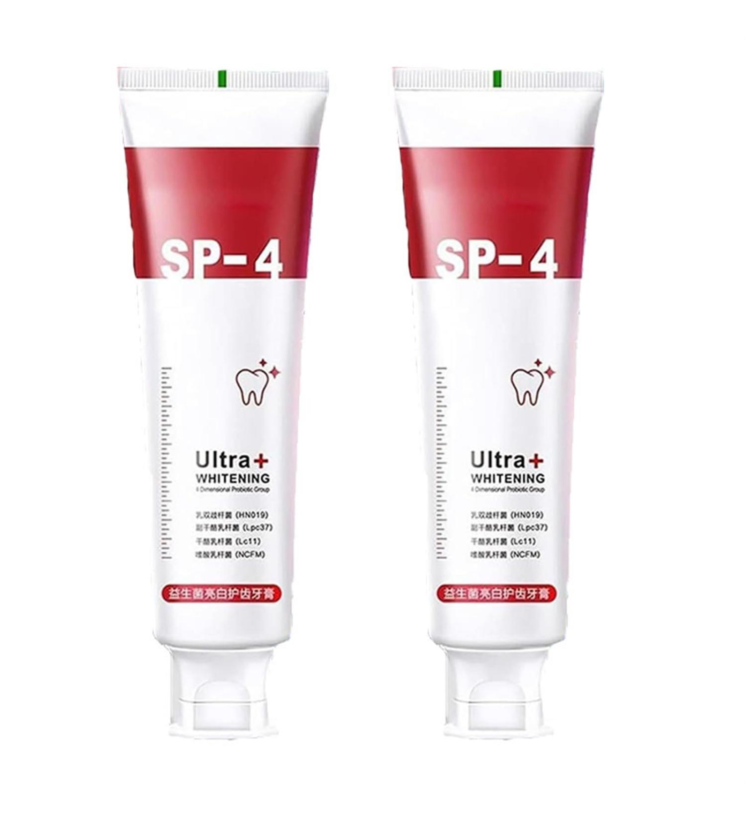 SP-6 Ultra Whitening Toothpaste - Deep Cleaning Probiotic Formula for Fresh Breath (2PCs Red) | Buy Internationally - Buy Online on GoSupps.com