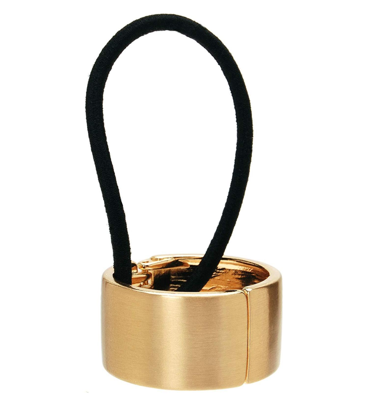 Gothic Punk Metal Hair Ties for Women and Girls - Elastic Hair Clips Ponytail Cuff Headwear in Gold - Buy Online on GoSupps.com