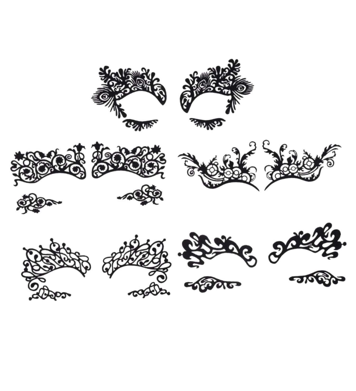 Beaupretty 5 Pairs Lace Eye Stickers - Halloween Eyeliner for Kids | Artificial Black Eyeliner Face Stickers | Fun Makeup for Children - Buy Online on GoSupps.com