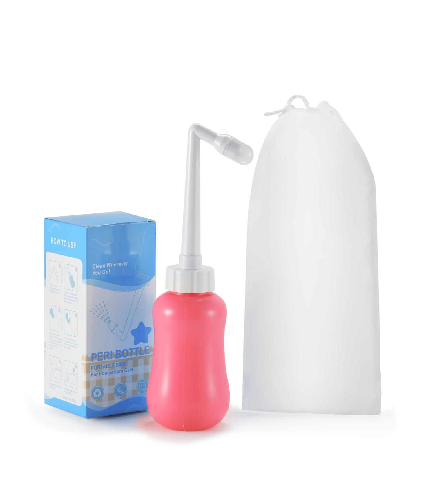 Portable Peri Bottle for Postpartum Care | Travel Bidet & Perineal Cleansing Spray in Pink | Essential Recovery Tool for New Moms - Buy Online on GoSupps.com