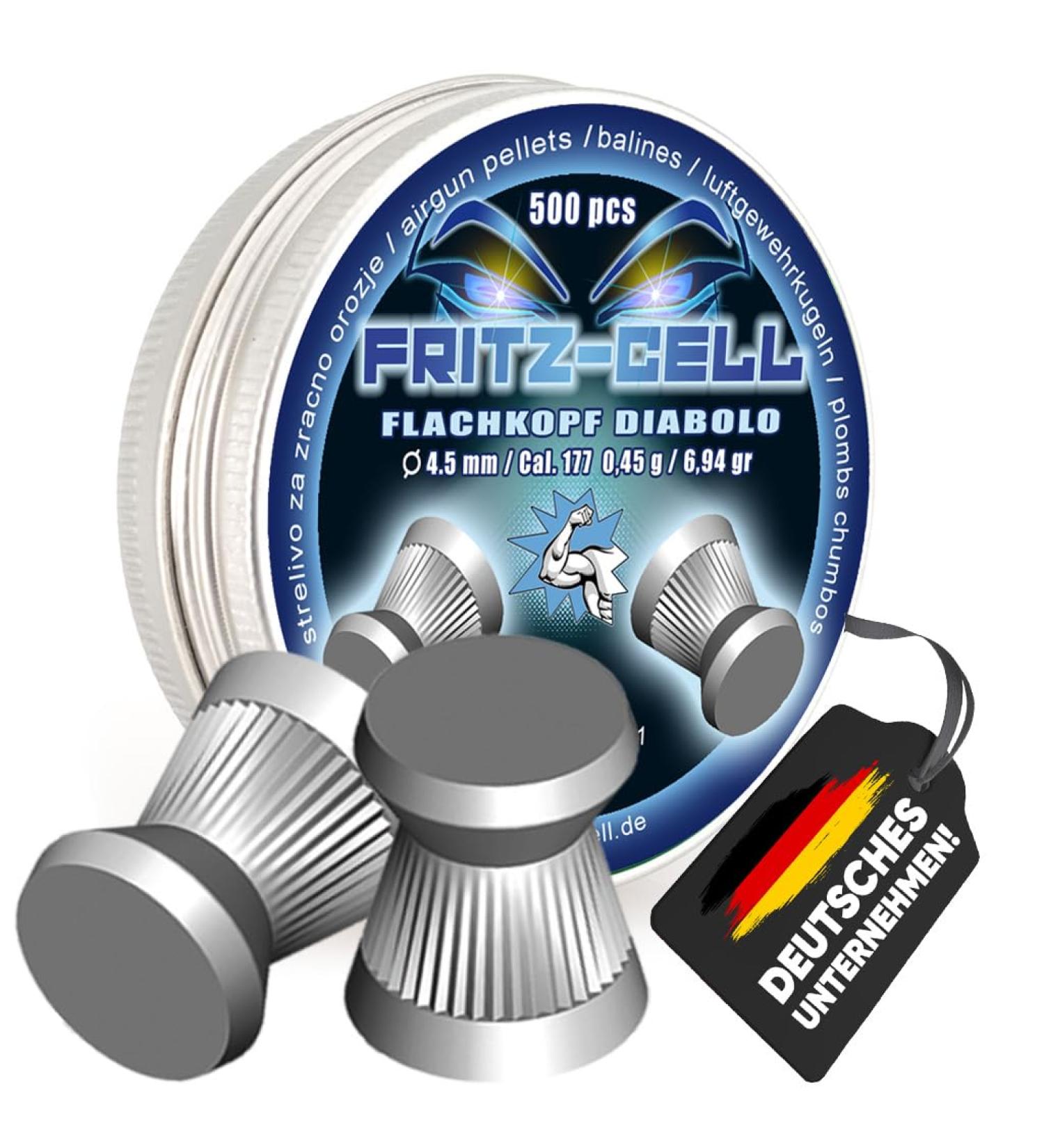500 Flathead Diabolos 4.5mm Fritz-Cell | Premium Air Rifle & Pistol Pellets - International Shipping - Buy Online on GoSupps.com