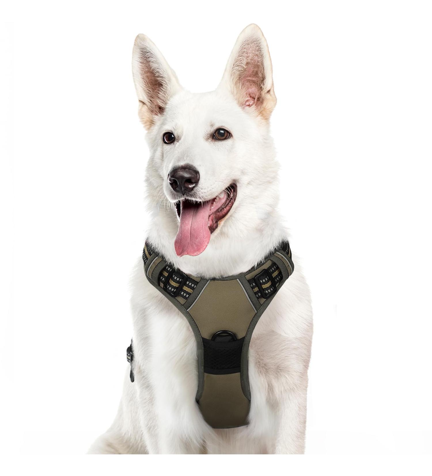 Eagloo Large Dog Harness for Training | Adjustable Anti-Pull Harness with Reflex Strips | Chest Harness for Labrador & Large Breeds | Brown XL (1 Pack) - Buy Online on GoSupps.com