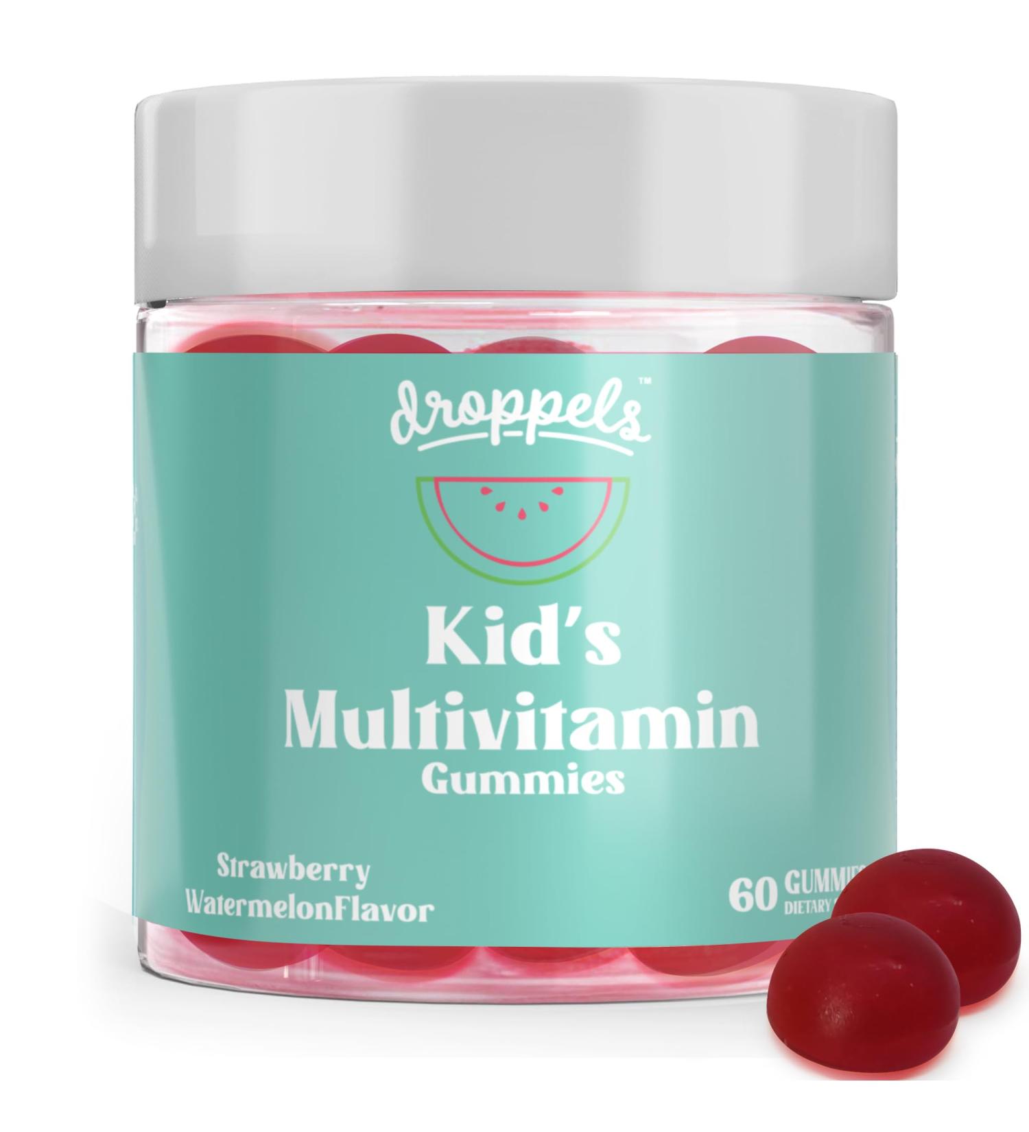 Kids Multivitamin Gummies - Vegan Non-GMO | Folic Acid Zinc Iron & Essential Vitamins for Immunity | Strawberry Watermelon 60 Count - Buy Online on GoSupps.com