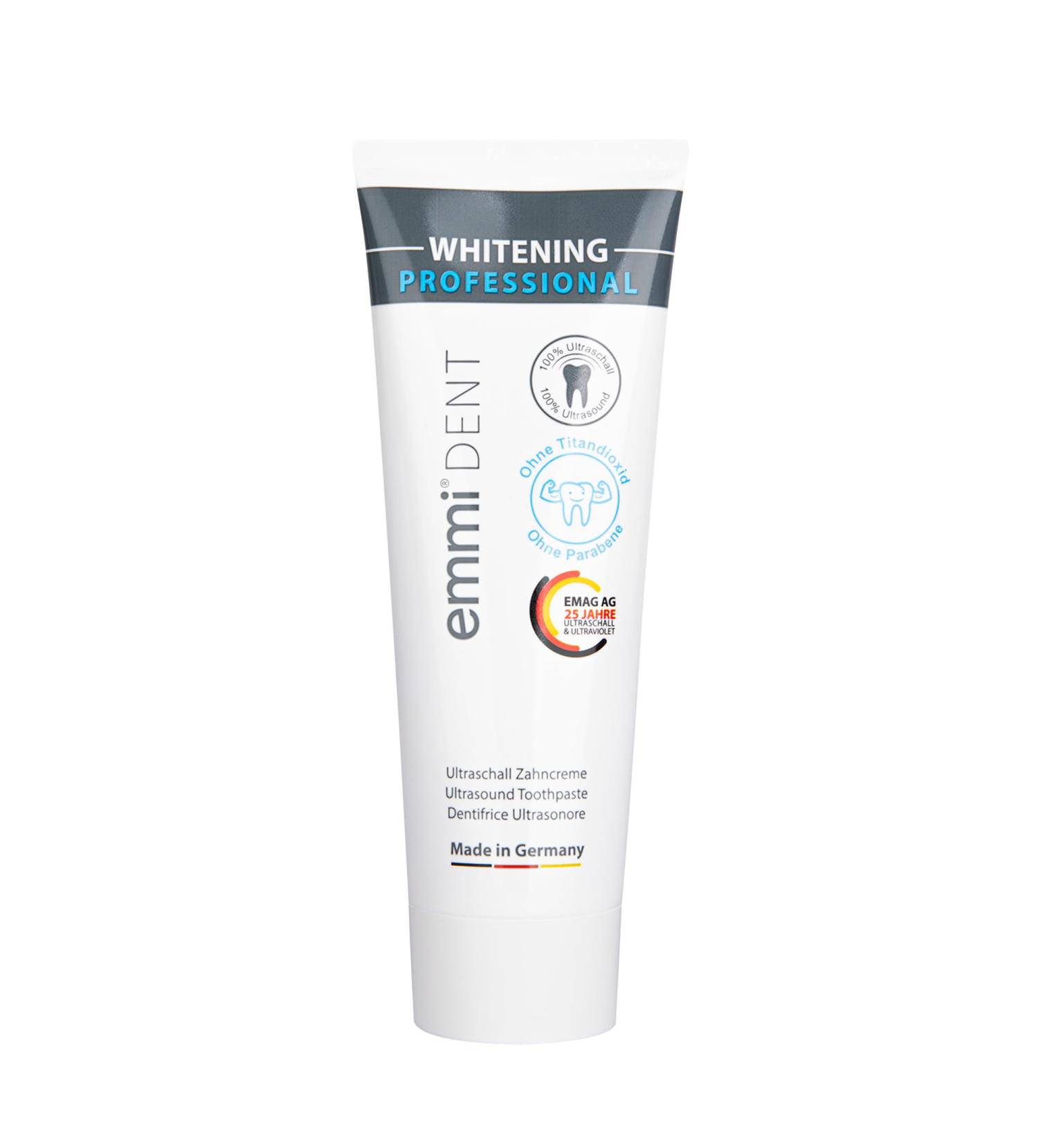 EMMI-Dent Ultrasound Toothpaste Whitening | Gentle Vegan Formula for Sensitive Teeth & Gums | 75 ml (1 Pack) - Shop Now! - Buy Online on GoSupps.com