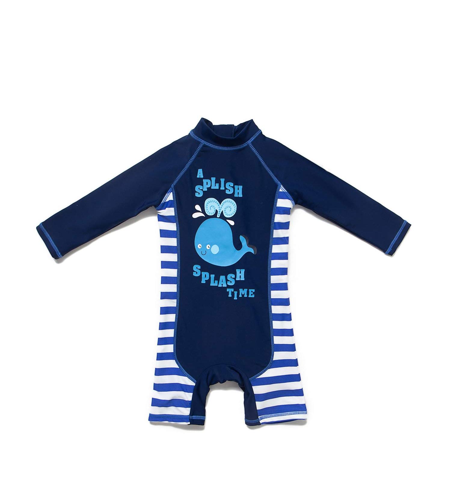 BONVERANO Baby Boys Long Sleeve Swimsuit UPF 50+ Sun Protection Whale - Size 2, 2-3 Years - Buy Online on GoSupps.com