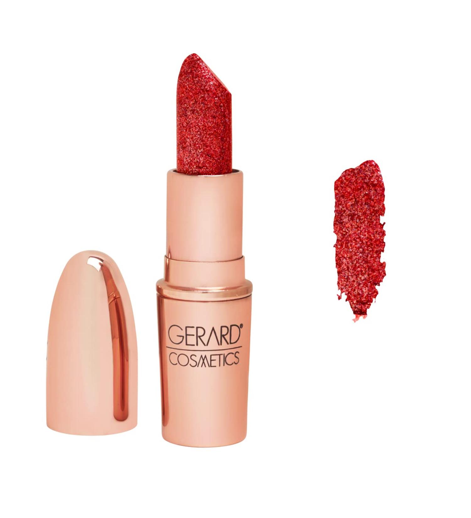 Gerard Cosmetics Glitter Lipstick in Cupid - Metallic Finish, Long-Lasting & Comfortable Formula - Buy Online on GoSupps.com