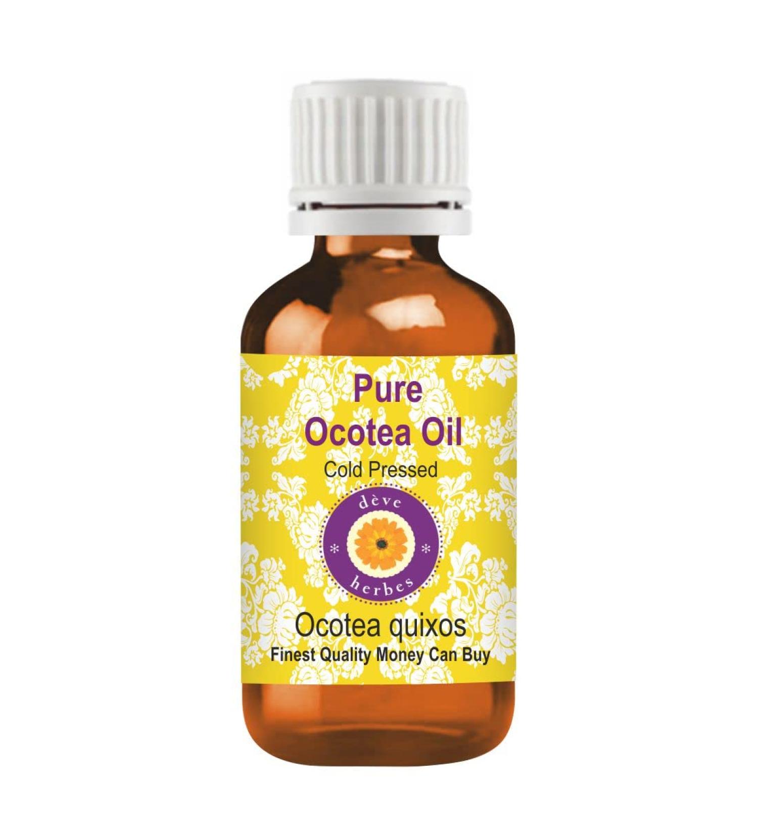 Deve Herbes Ocotea Oil (Ocotea quixos) | Cold Pressed | Pure | Natural | Undiluted | For Diluting Essential oils | For Skin & Massage | Non-Sticky| Lightweight| Men & Women | 15ml (0.50 oz) 0.5 Fl Oz (Pack of 1) - Buy Online on GoSupps.com