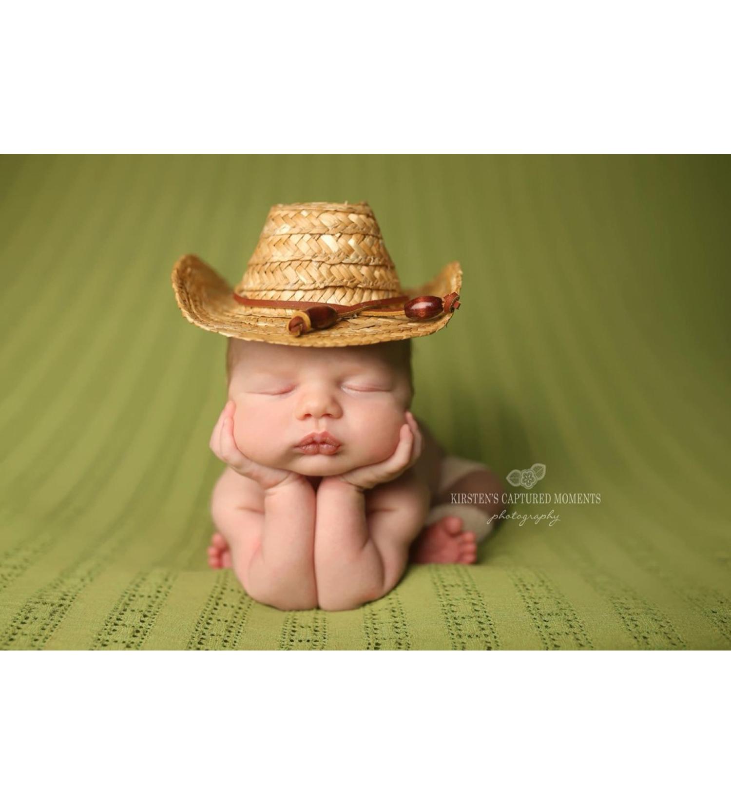 AMOS and SAWYER Newborn Straw Cowboy Hat - Perfect for Newborn Photography Prop - Buy Online on GoSupps.com