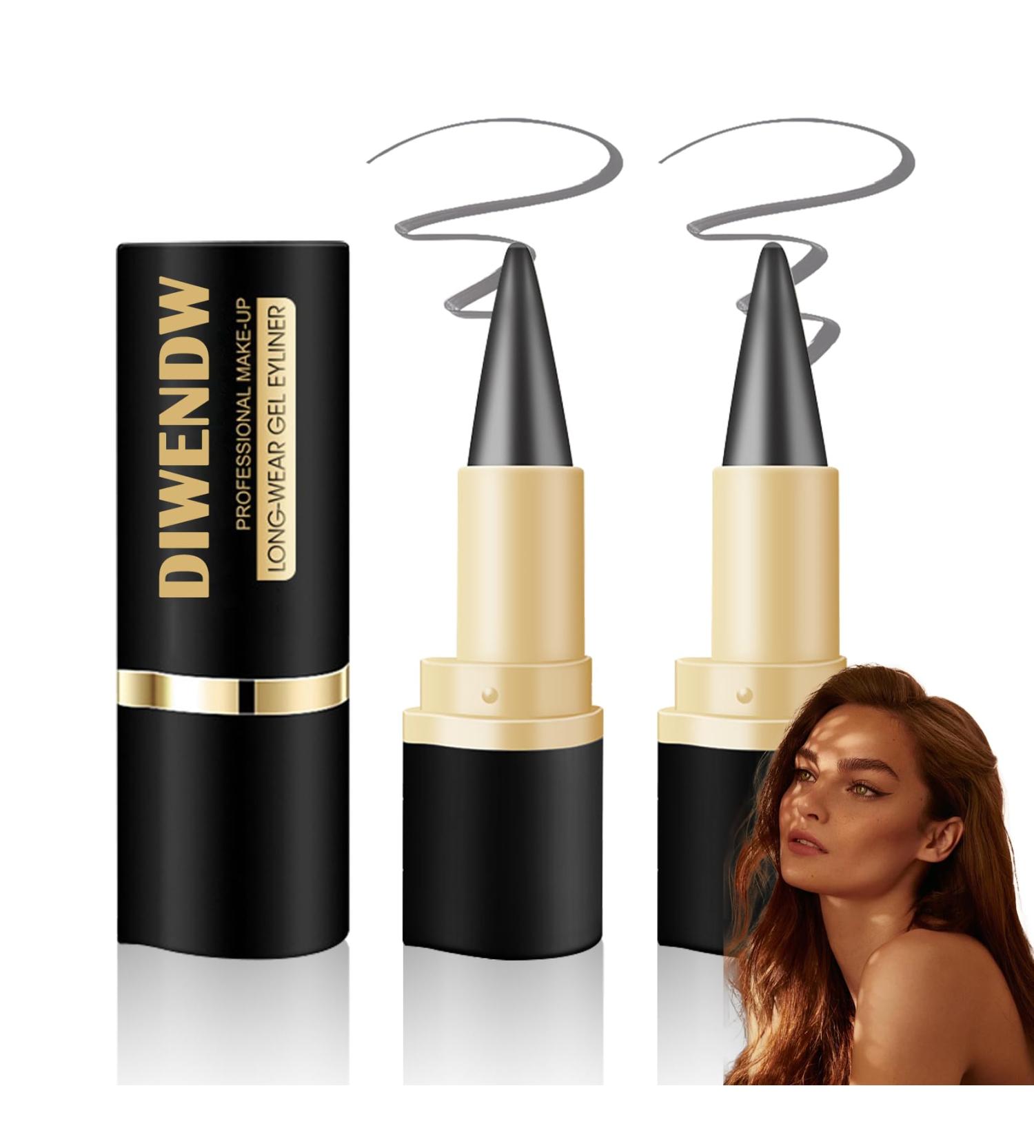 2PCS Black Gel Eyeliner Set Waterproof Eyeliner Pencils Pen Long Lasting Smudge Proof Gel Eyeliner Pen Cream Eye Liner Pen Gothic Halloween Daily Eyeshadow Stick Makeup for Women - Buy Online on GoSupps.com