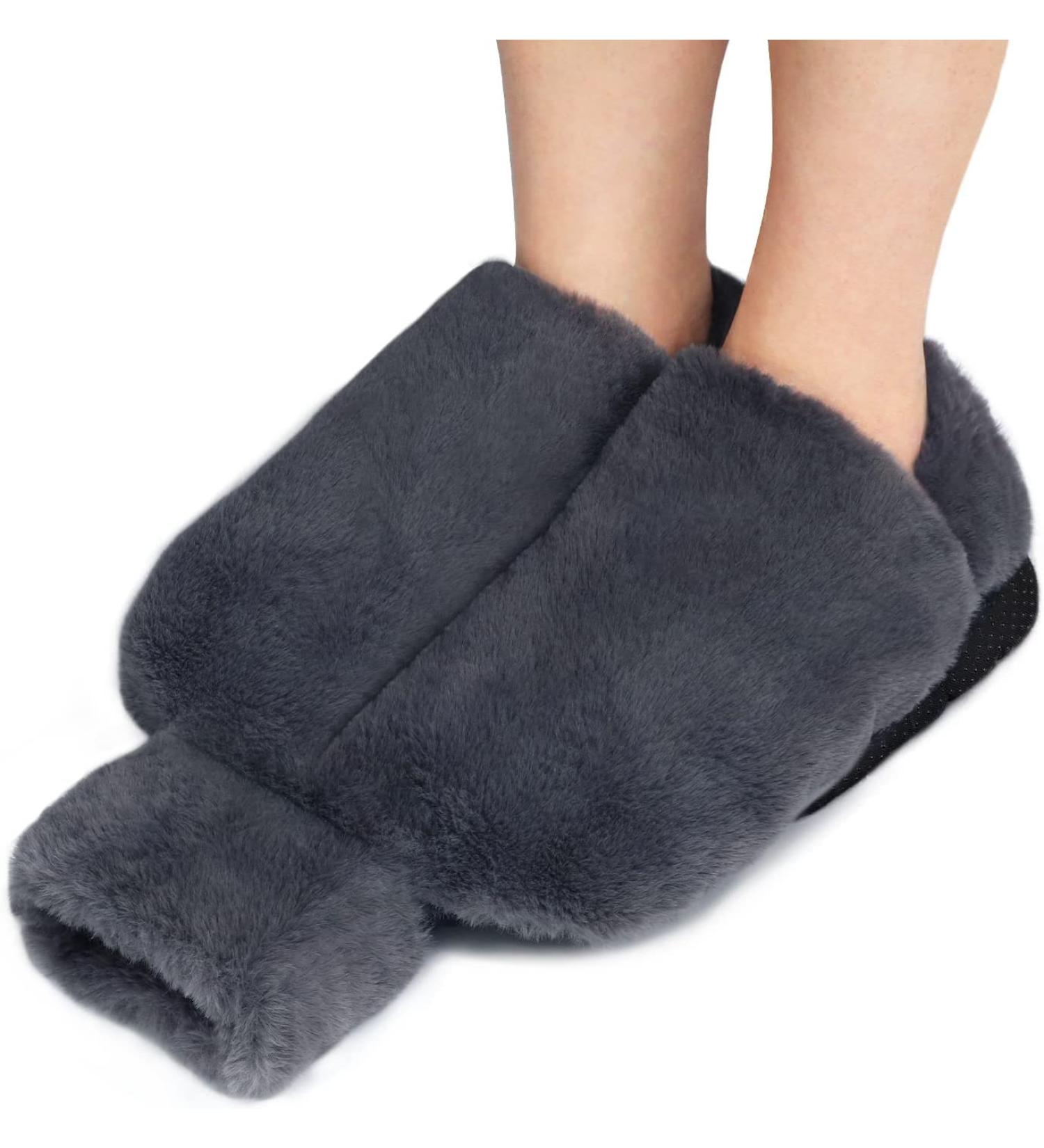 Buy Adult Foot Warmers - 2 in 1 Heat Bottle & Plush Cover | Winter Foot Heater for Men & Women (L 42-46 Gray) - International Shipping Available - Buy Online on GoSupps.com