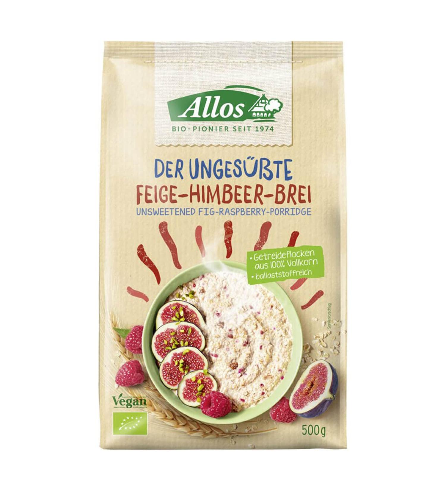 Allos Allos - Unsweetened fig and raspberry puree - 0.5 kg - Pack of 6