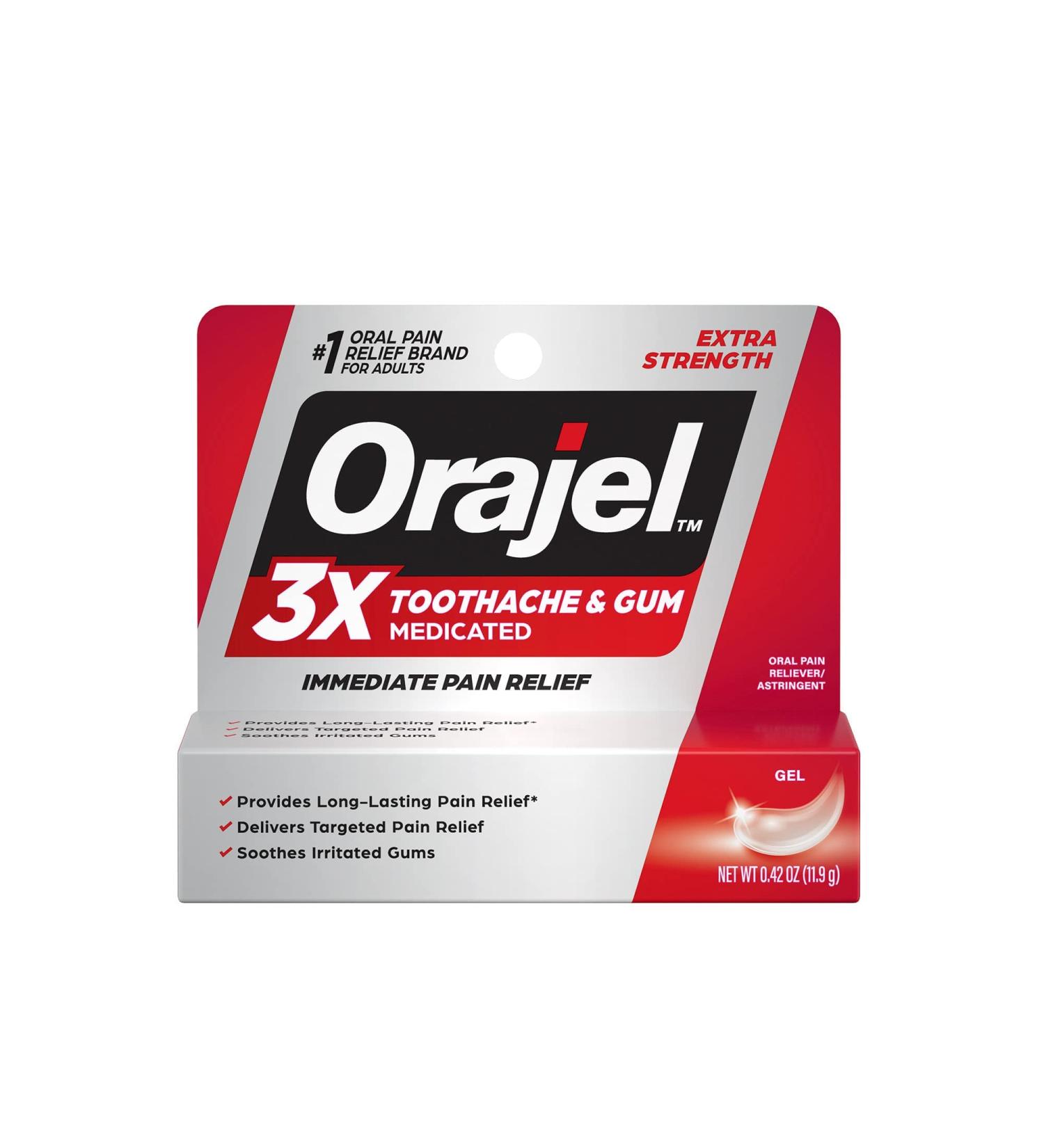 Orajel Severe Instant Pain Relief Gel - 0.25 oz Pack of 6