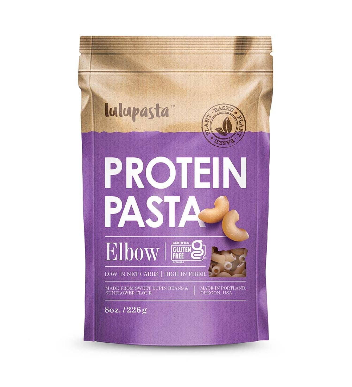 Lulupasta High Protein Keto Pasta - 19g Protein, 4g Net Carbs, Gluten Free, Elbow Shape - 8oz - Buy Online on GoSupps.com