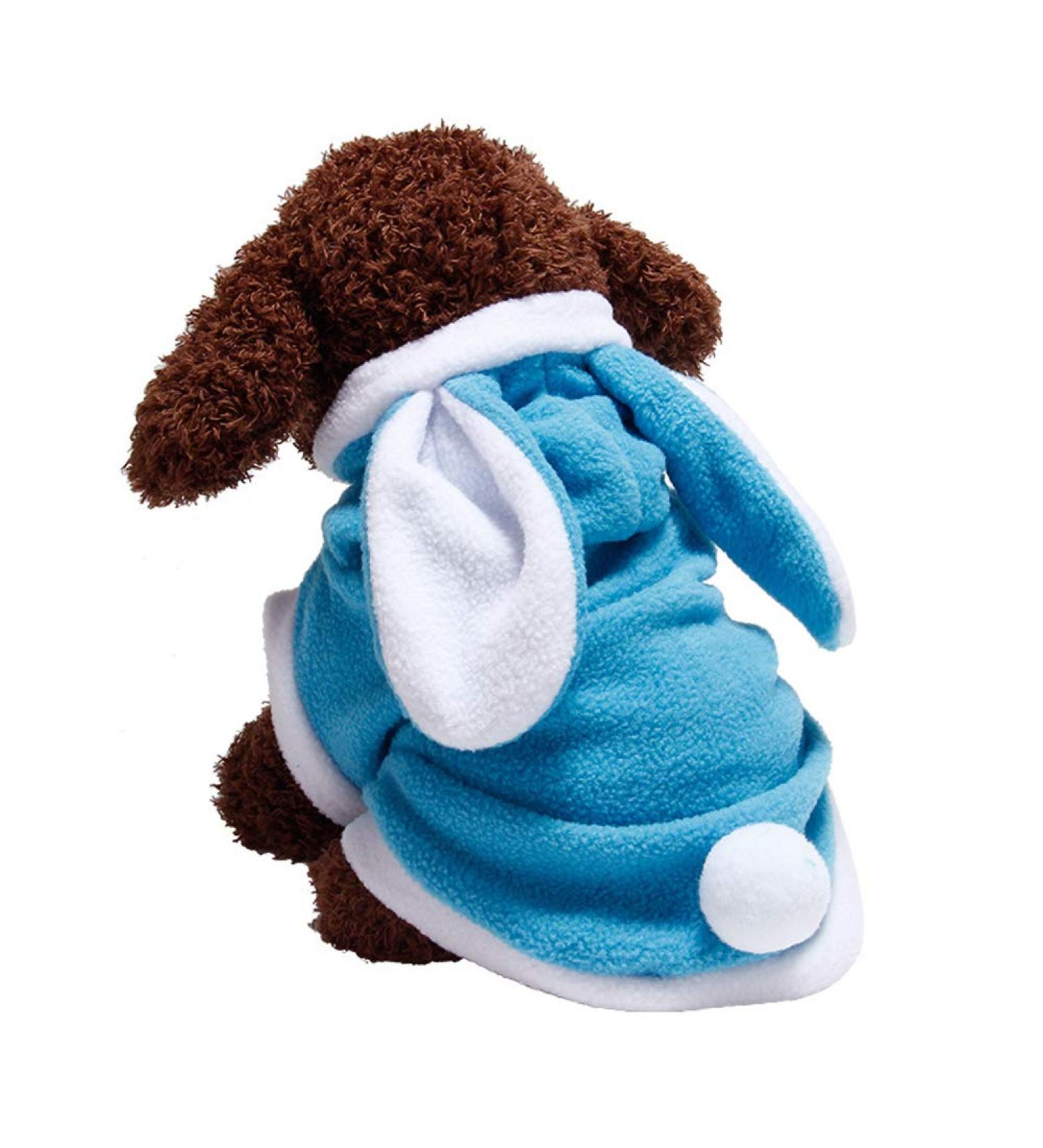 NACOCO Dog Bunny Costume Hoodie - Small Blue | Christmas Halloween Easter Rabbit Outfit for Small Dogs Cats - Buy Online on GoSupps.com