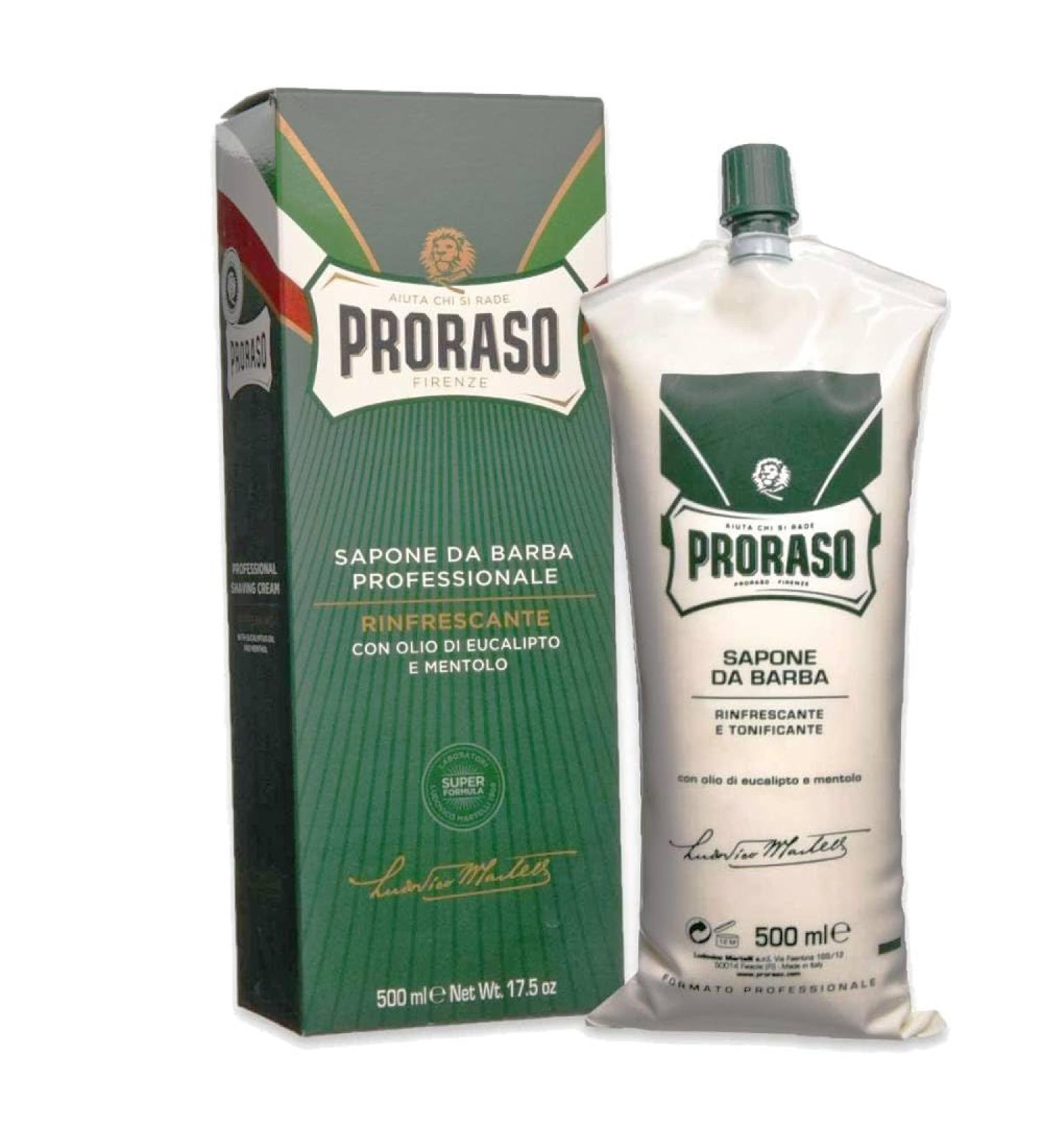 PRORASO Eucalyptus Shaving Cream 500ml - Best Shaving Cream for Smooth Shave | International Shipping Available - Buy Online on GoSupps.com