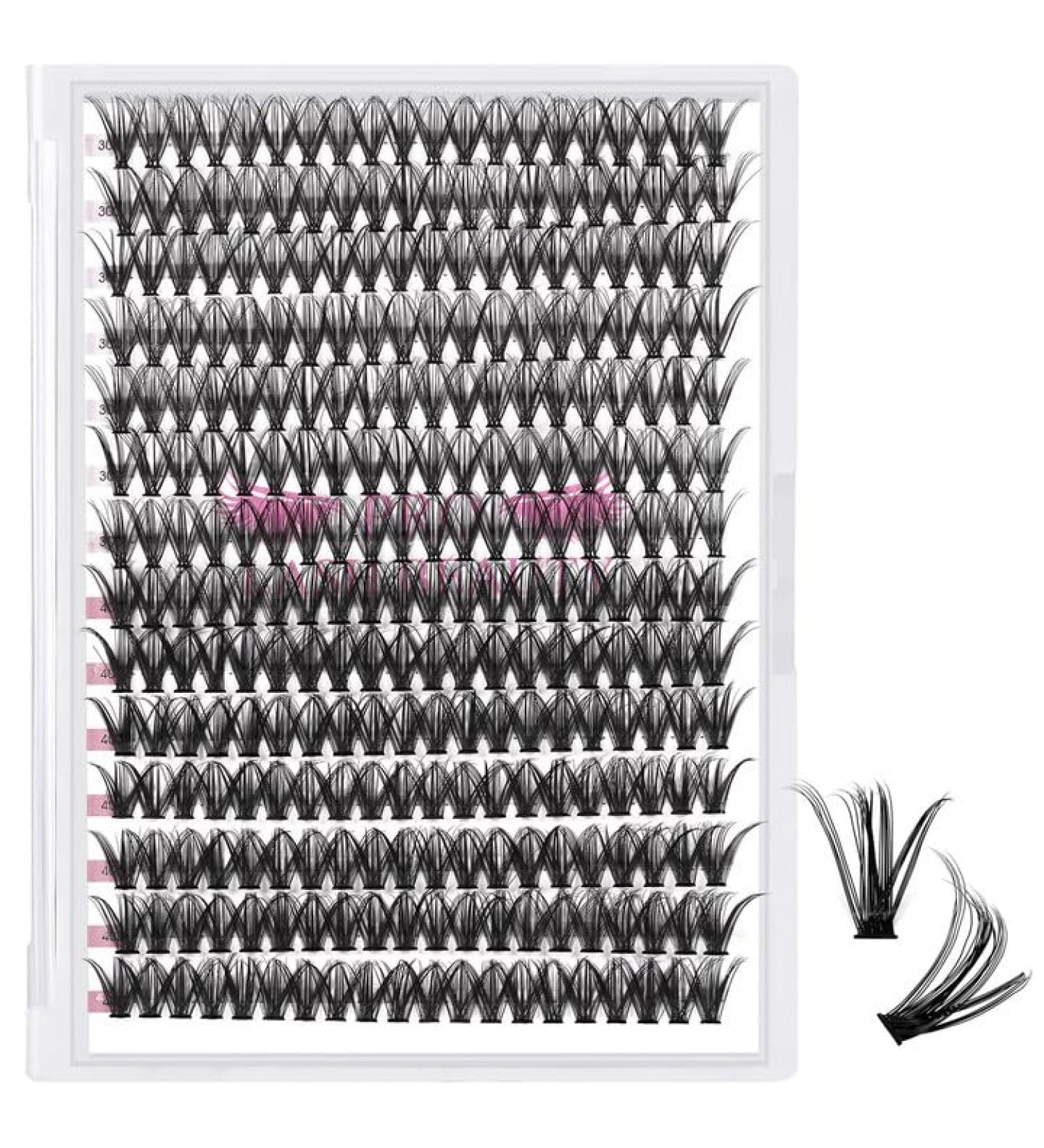 16mm 30D+40D-D-Large Individual Lash Clusters for DIY Eyelash Extensions at Home - 280 Pcs, 14 Rows - Buy Online on GoSupps.com