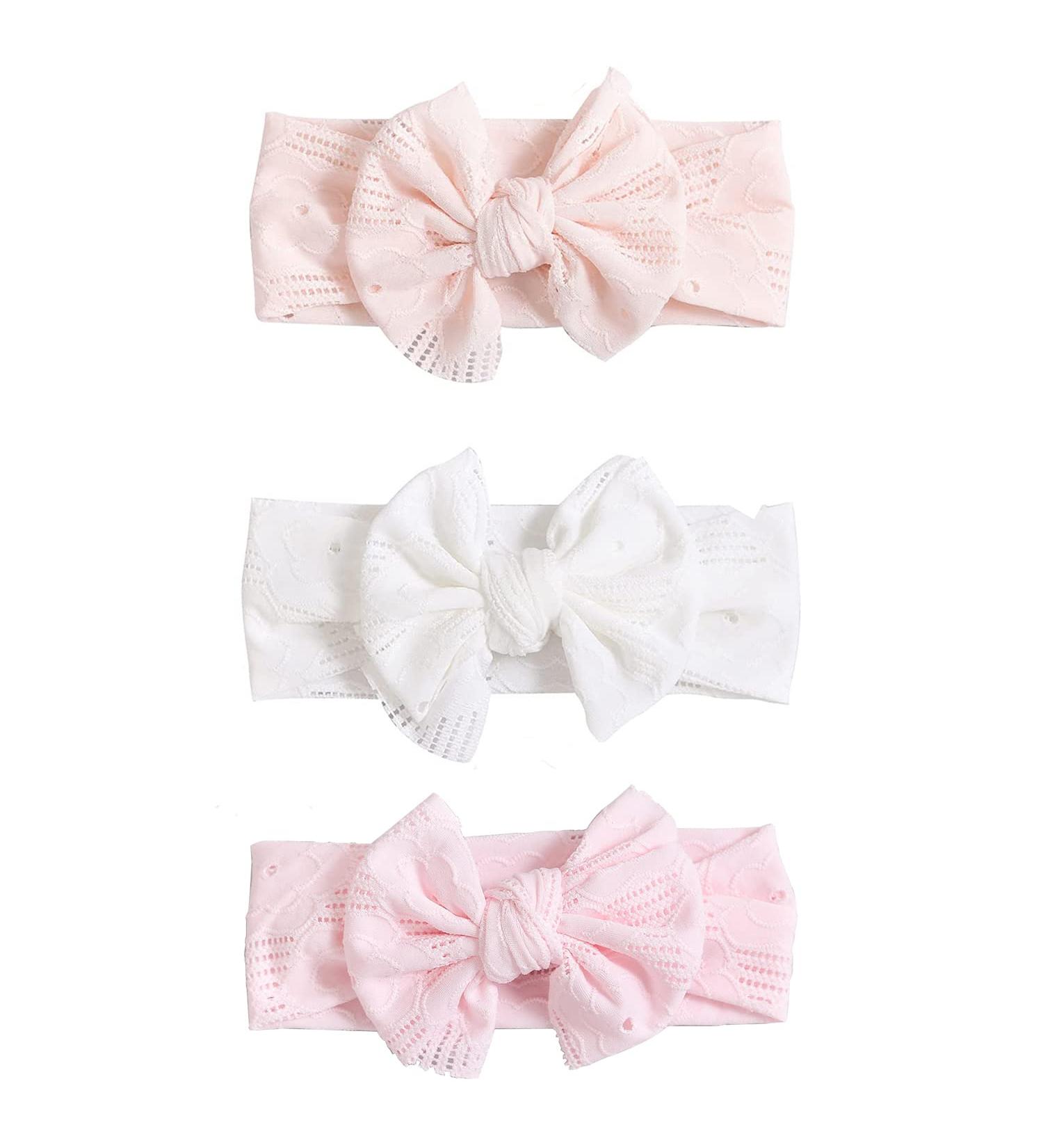 Taicols 3-Piece Baby Headband Set | Soft Nylon Elastic Turban Hair Bands for Girls & Toddlers | Cute Baby Accessories for Infants & Newborns - Buy Online on GoSupps.com