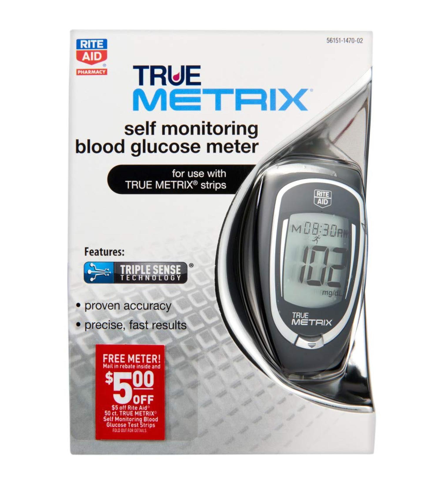 Rite Aid True Metrix Self Monitoring Blood Glucose Meter - Accurate & Reliable Diabetes Care | Fast International Shipping - Buy Online on GoSupps.com