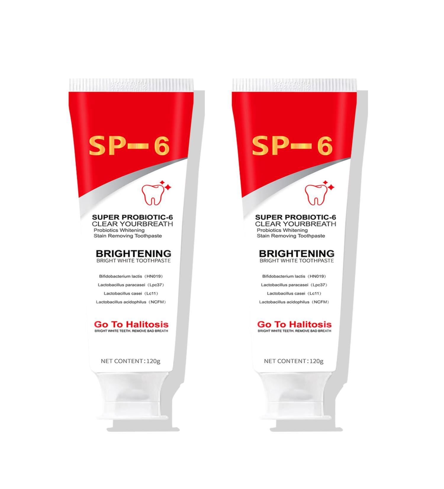 SP-6 Probiotics Ultra Whitening Toothpaste - Deep Cleaning & Fresh Breath 2PCS - Brighten Teeth & Remove Stains - Buy Online on GoSupps.com