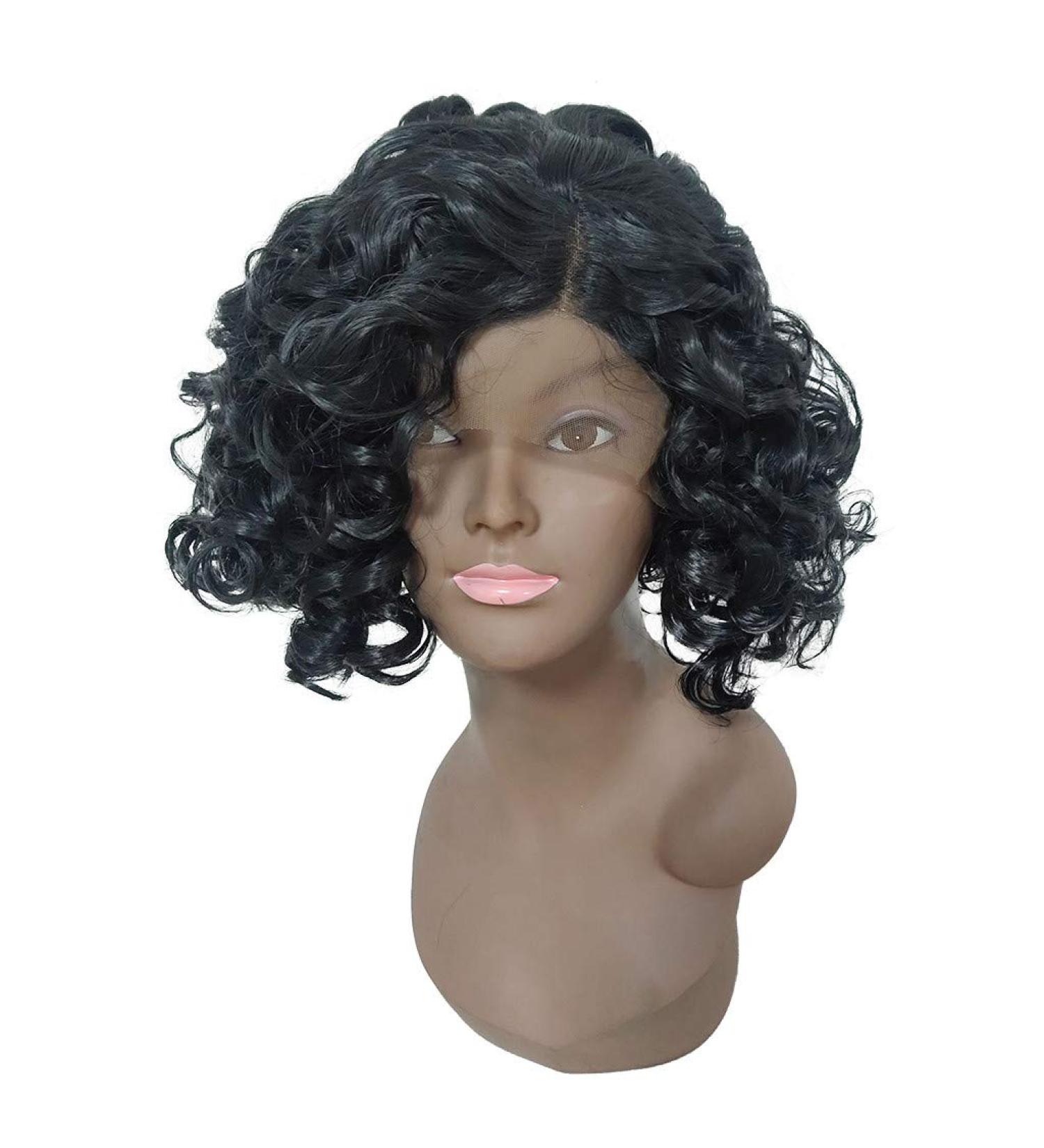 Shop Women's Black Wavy Curly Synthetic Wig - Retro Styles from 50s to 80s - International Shipping Available - Buy Online on GoSupps.com