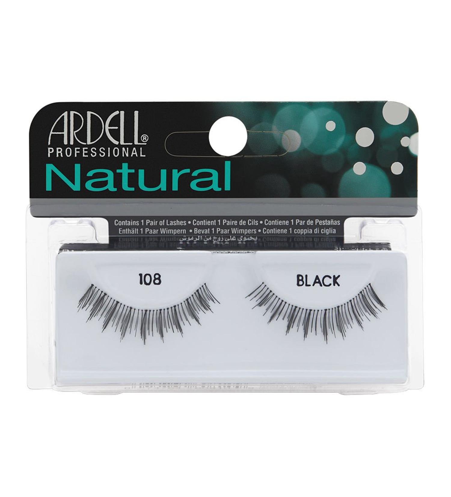 Ardell Natural Style Eye Lashes 108 demi black 1 pack (1 x 1 pair) 1 piece (1 pack)