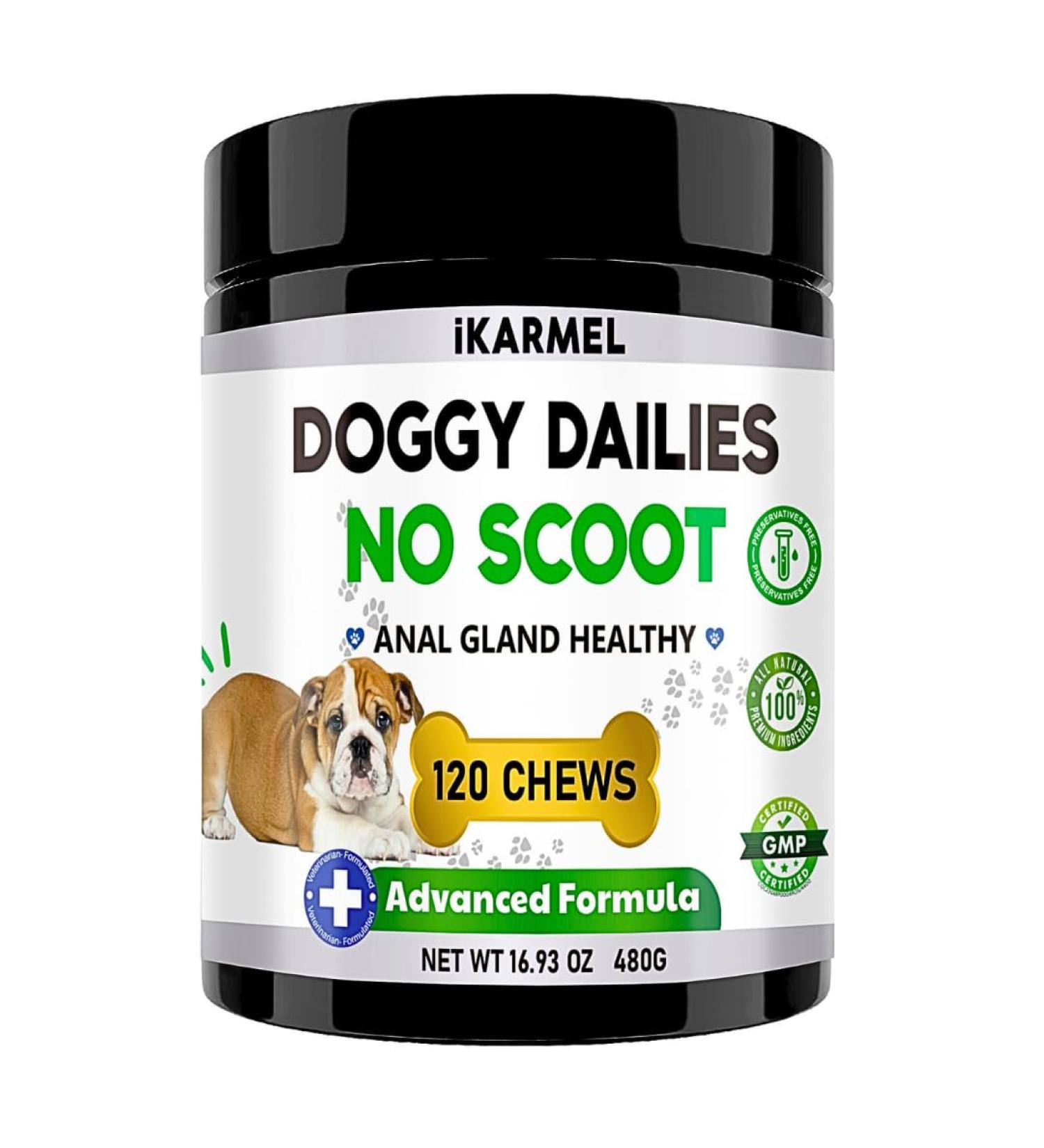 iKARMEL Doggy Dailies | Advanced Anal Gland Support Chews for Dogs | No Scoot Pet Supplements | Pumpkin Powder Fiber Digestion Tablets | Vet-Formulated | 120 Count - Buy Online on GoSupps.com