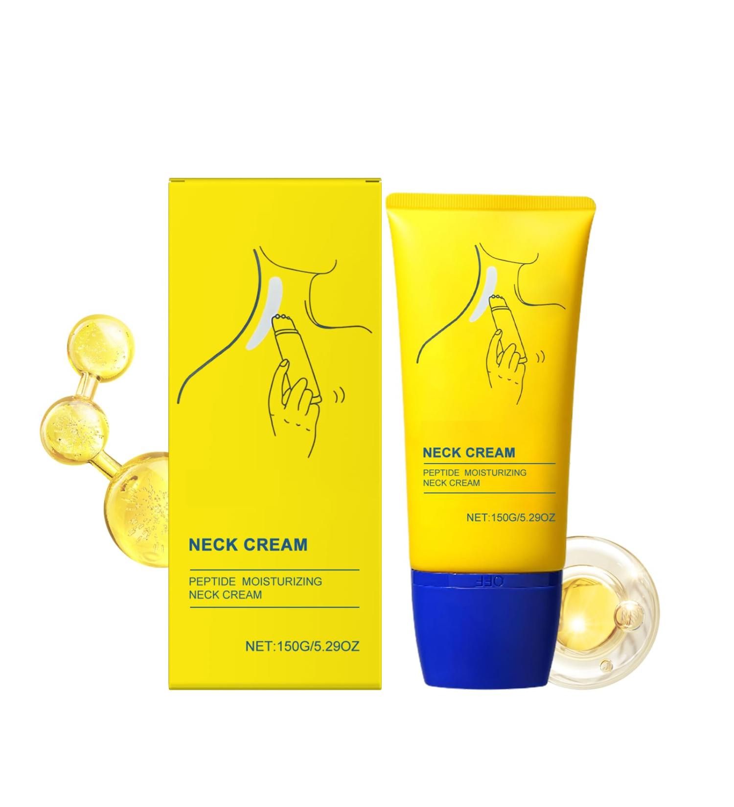 Neck Cream with Firming Roller - Tightens Skin Reduces Wrinkles & Lifts for Youthful Look Hydrating Formula 5.29 OZ - Buy Online on GoSupps.com