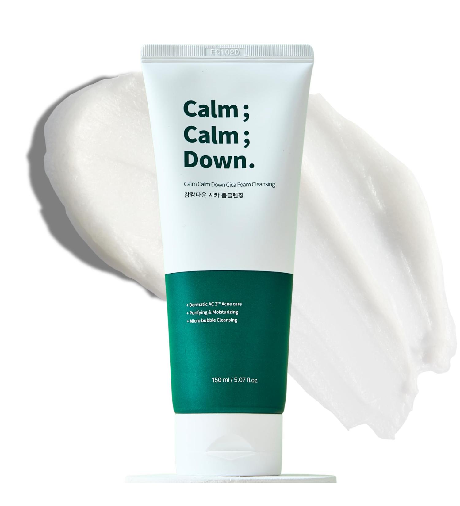 BOTEM Calm Calm Down Cica Foam Cleanser Deep Pore Cleansing Face Wash with 5-CICA Complex | Soothing Calming Mild Formula for Daily Use | 5.07 fl.oz. / 150 ml