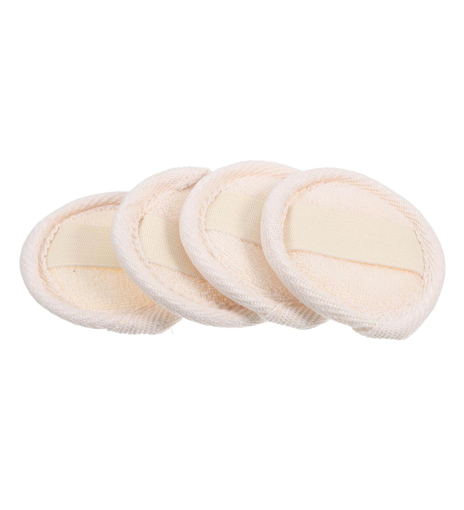 4pcs Loofah Facial & Body Scrubber Set - Beige Fabric Shower & Dish Washing Pads for Exfoliating & Cleansing - Buy Online on GoSupps.com