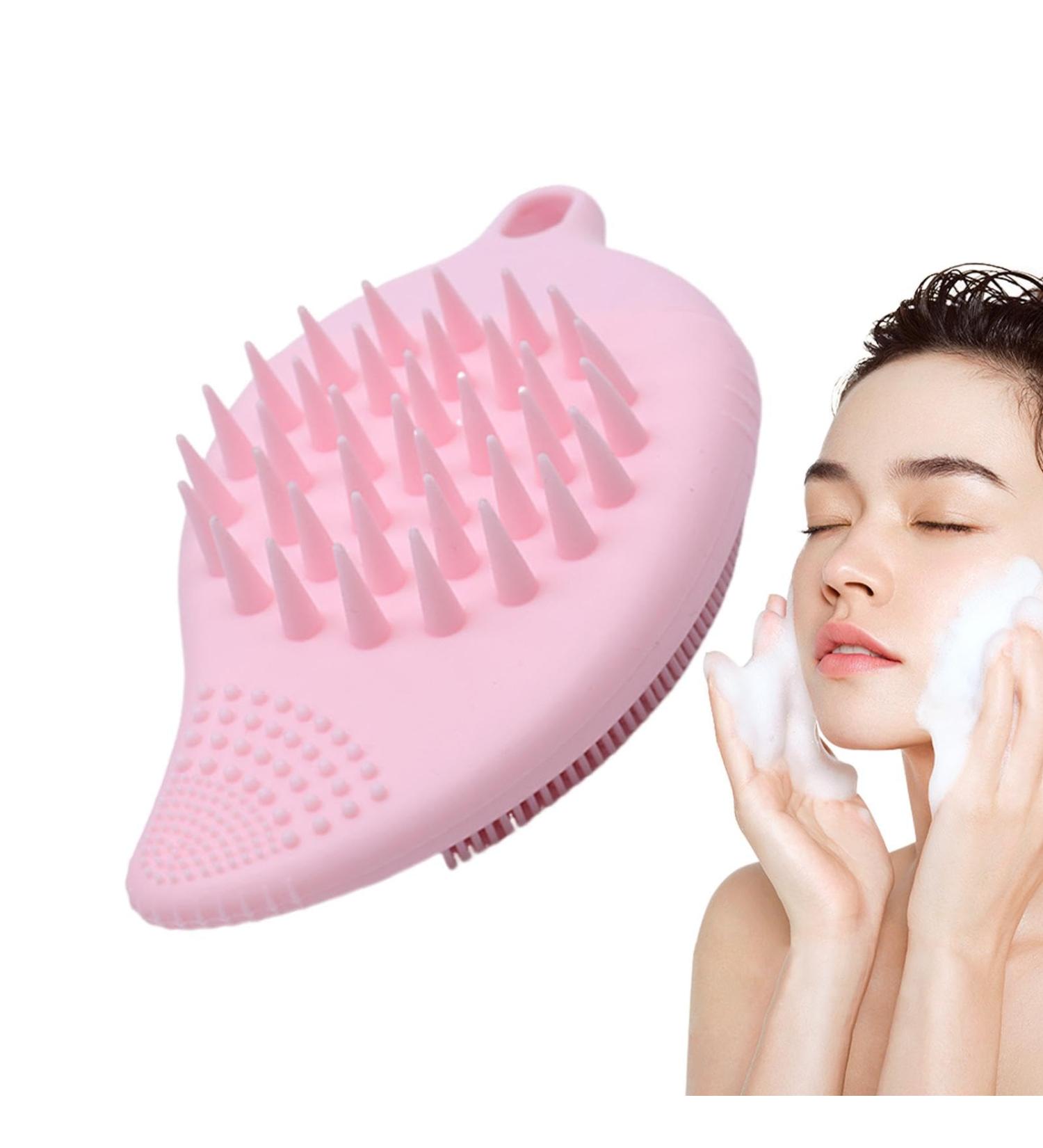 Face Wash Scrubber - Double Side Silicone Facial Cleansing Pad Manual Hair Scrubber Handheld Scrubber for Deep Cleaning Skin Solid Powder - Buy Online on GoSupps.com