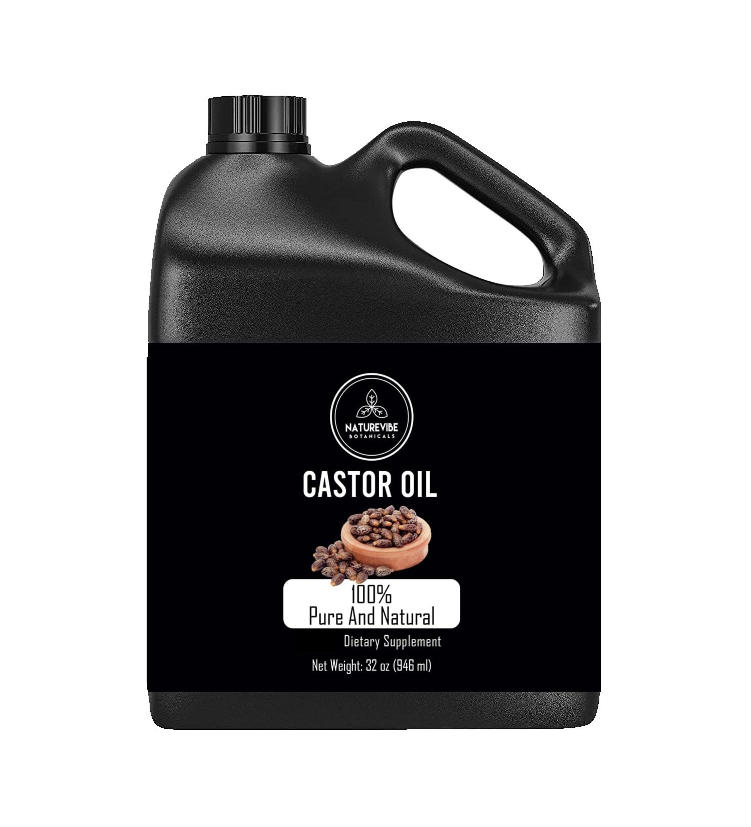 Naturevibe Botanicals Castor Oil 32oz - 100% Pure & Natural Castor Oil 32 Fl Oz (1 Pack) - Buy Online on GoSupps.com