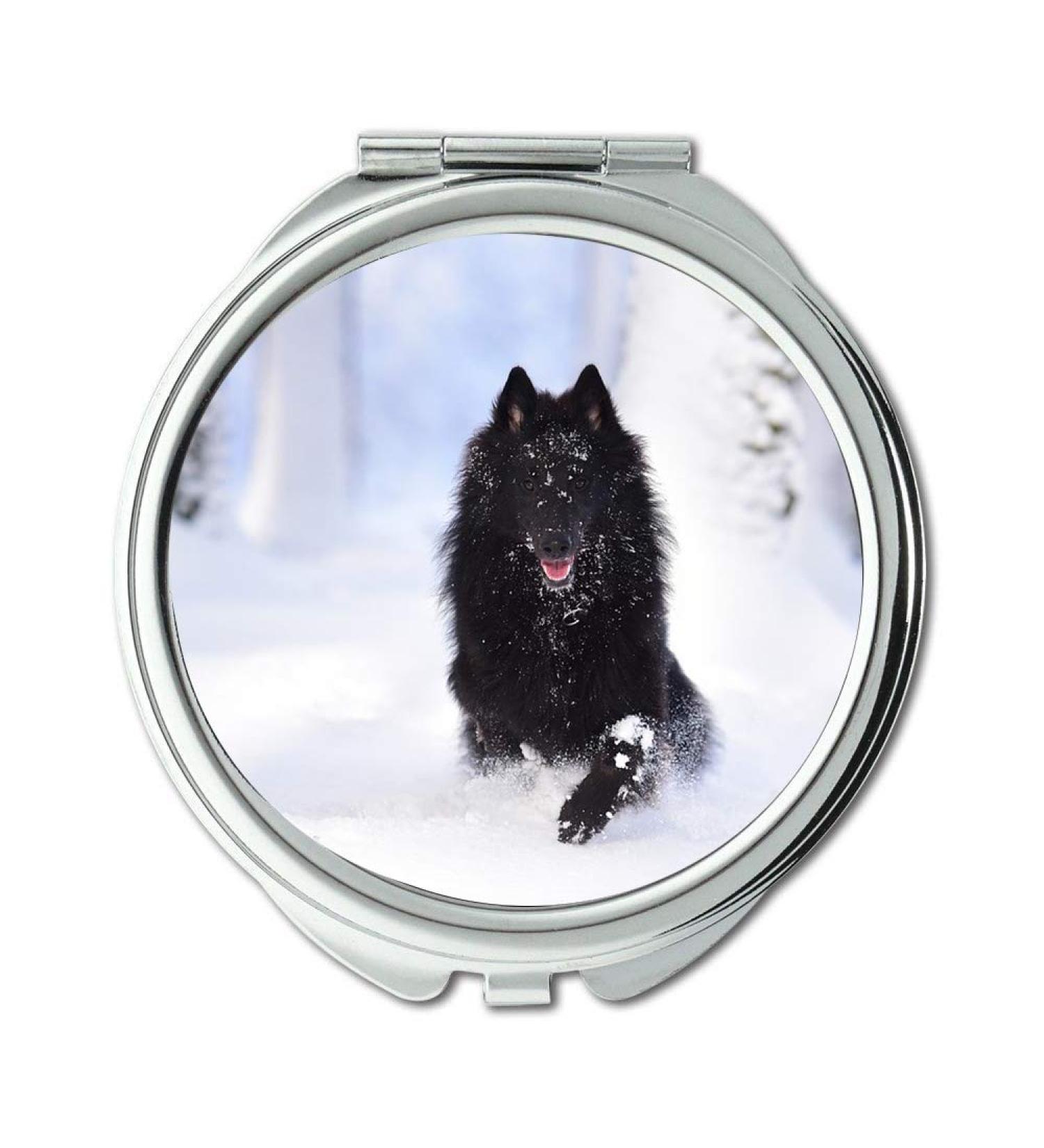 Mirror makeup mirror Dog Belgian Shepherd Dog Groenendael Running Dog Pocket Mirror portable mirror - Buy Online on GoSupps.com