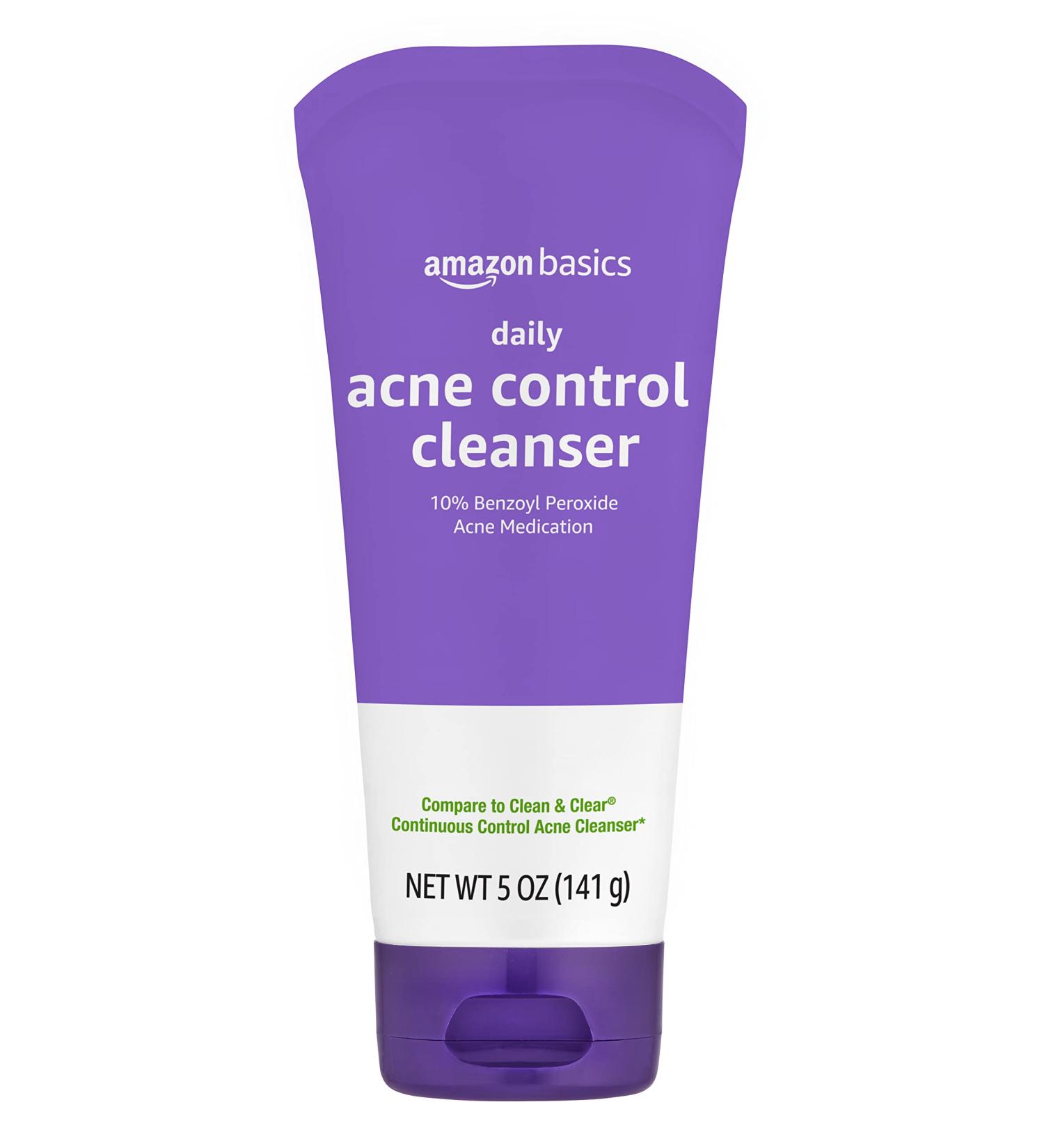 Amazon Basics Daily Acne Control Cleanser - 10% Benzoyl Peroxide, 5 oz | Maximum Strength Treatment - Buy Online on GoSupps.com