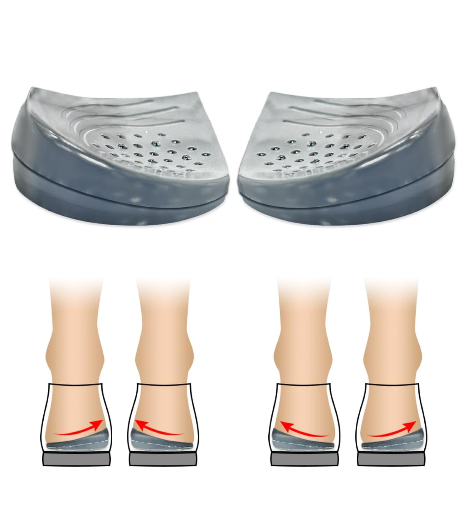 JL-Group Adjustable Heel Wedge Inserts for Over Pronation & Supination - 2 Layers Medial & Lateral Heel Insoles for Foot Alignment - Size L (Women 8-11 Men 7.5-12) - Transparent Black - Buy Online on GoSupps.com