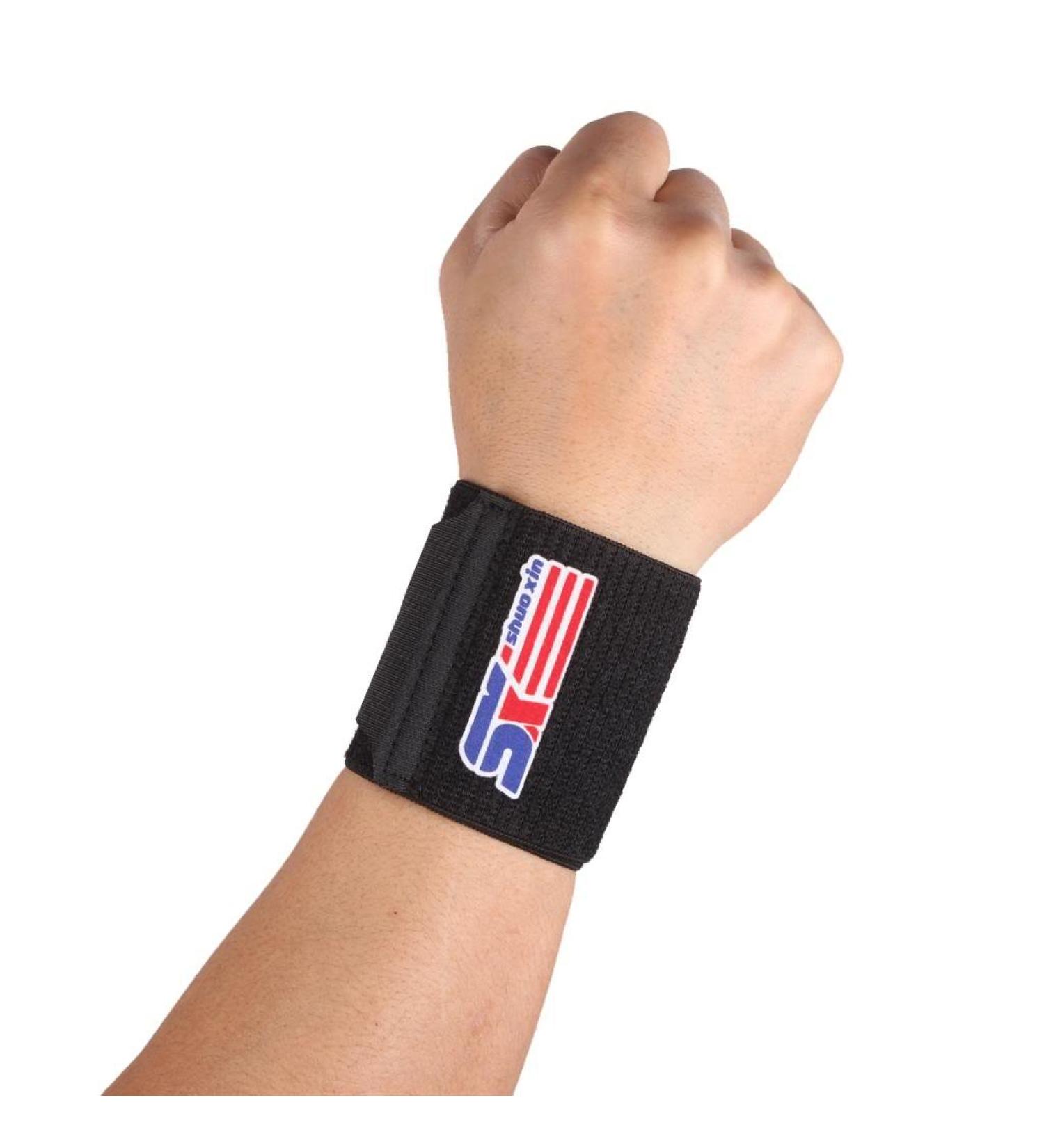 Buy Silicone Pressure Massage Adjustable Sport Wrist Guard Protector Support - Black | International Shipping Available - Buy Online on GoSupps.com