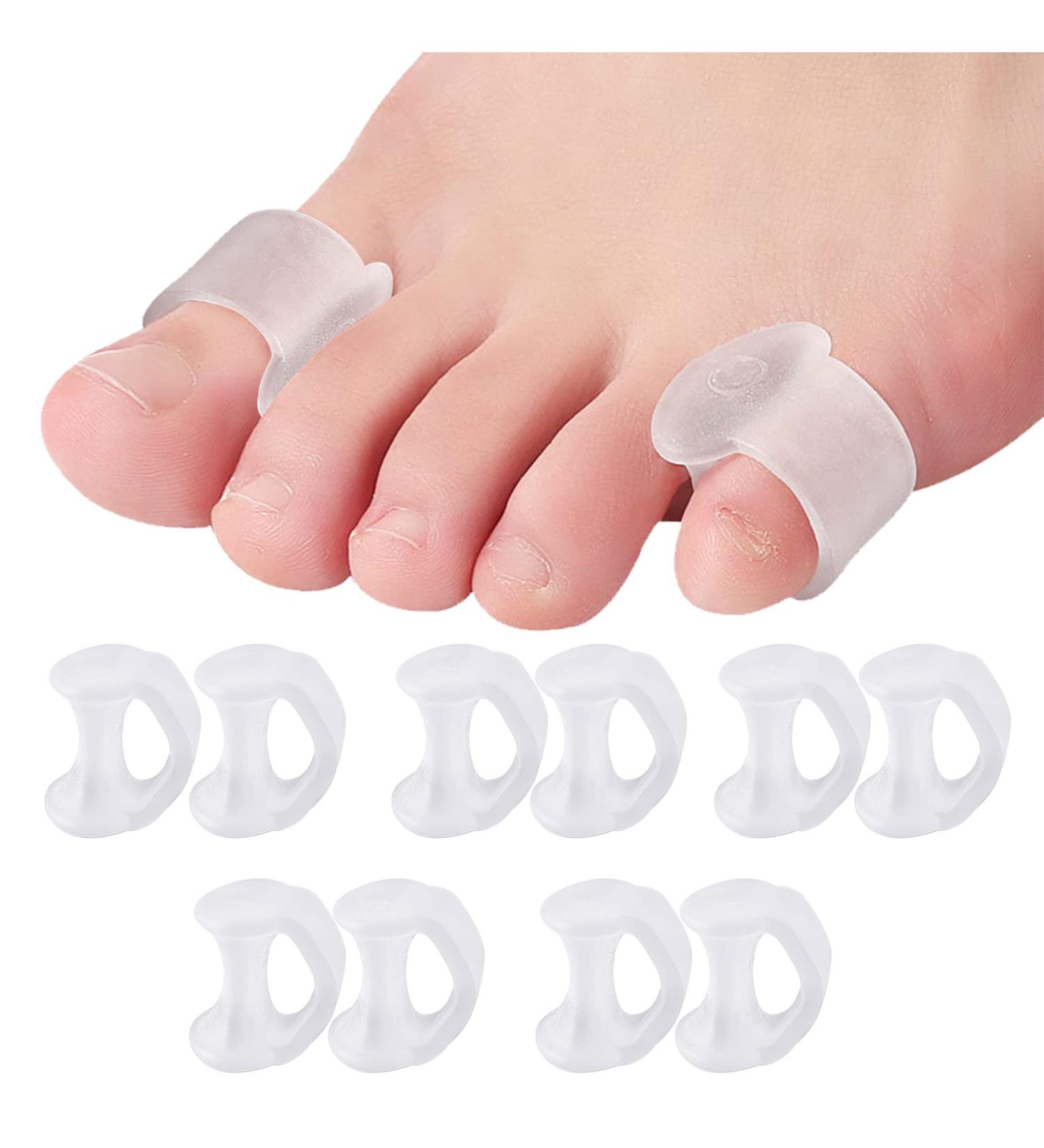 10pcs Transparent Gel Toe Separators for Overlapping Toes - Toe Corrector Fixator & Bunion Spreaders for Women and Men - Buy Online on GoSupps.com