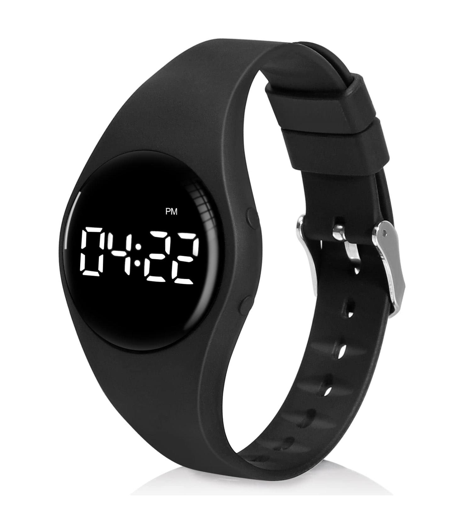 Lebexy Pedometer Watch - No Bluetooth/App/Phone Needed | Fitness Tracker for Jogging Swimming & Sauna - Unisex Black Fitness Bracelet - Buy Online on GoSupps.com