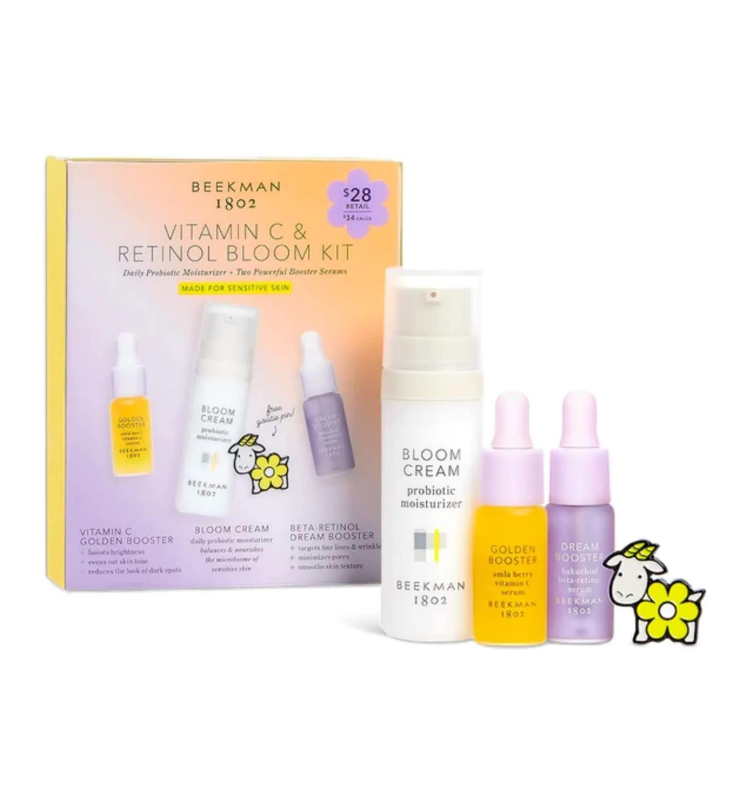 Beekman 1802 Vitamin C Retinol & Resurface Bloom Kit - Bloom Cream, Dream Booster Bakuchiol Serum, Golden Booster Vitamin C Serum - Buy Online on GoSupps.com