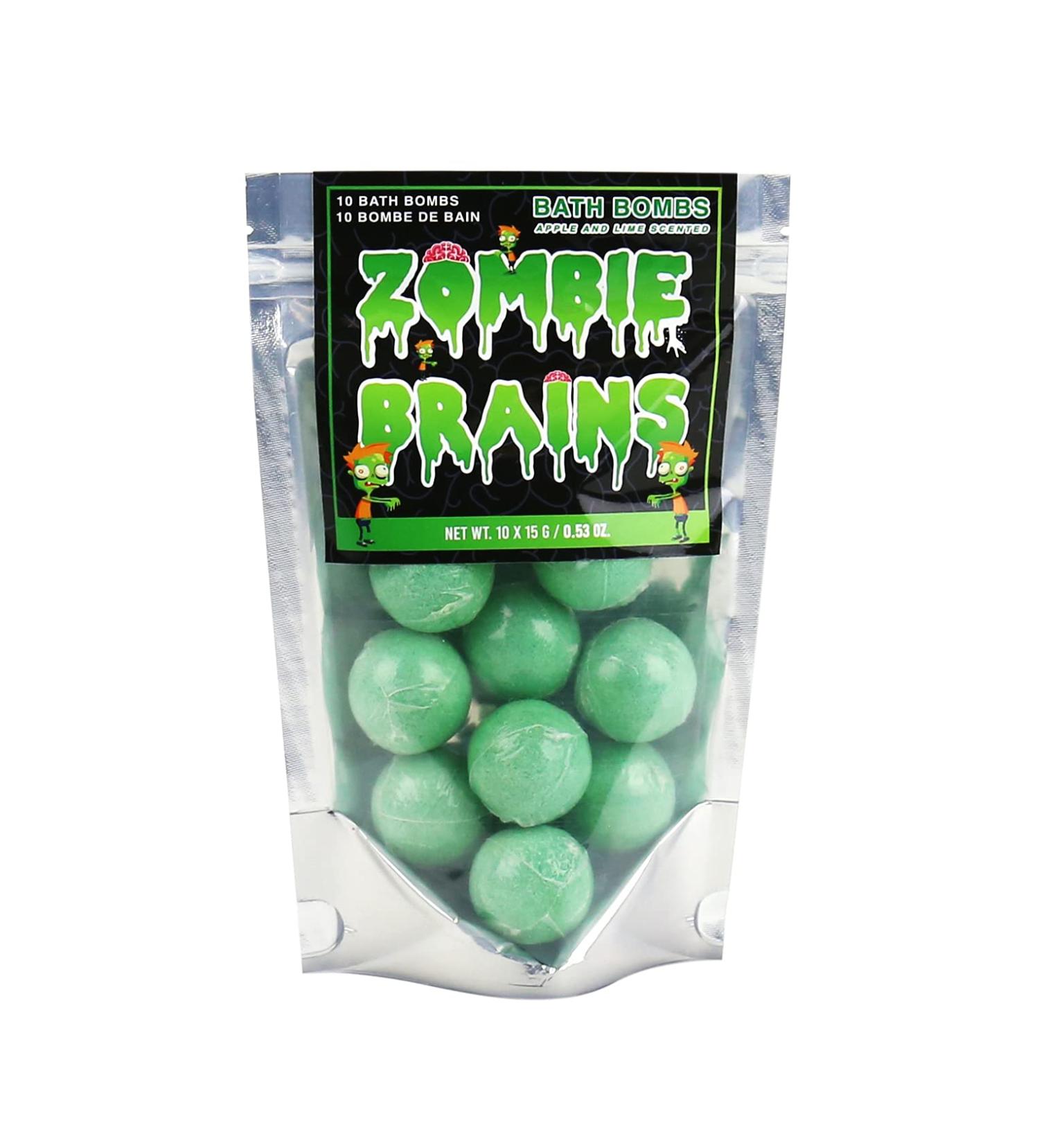 Gift Republic Zombie Brains Bath Bombs 10-Pack Apple & Lime Scented Green Mini Bath Fizzies for Kids - Buy Online on GoSupps.com