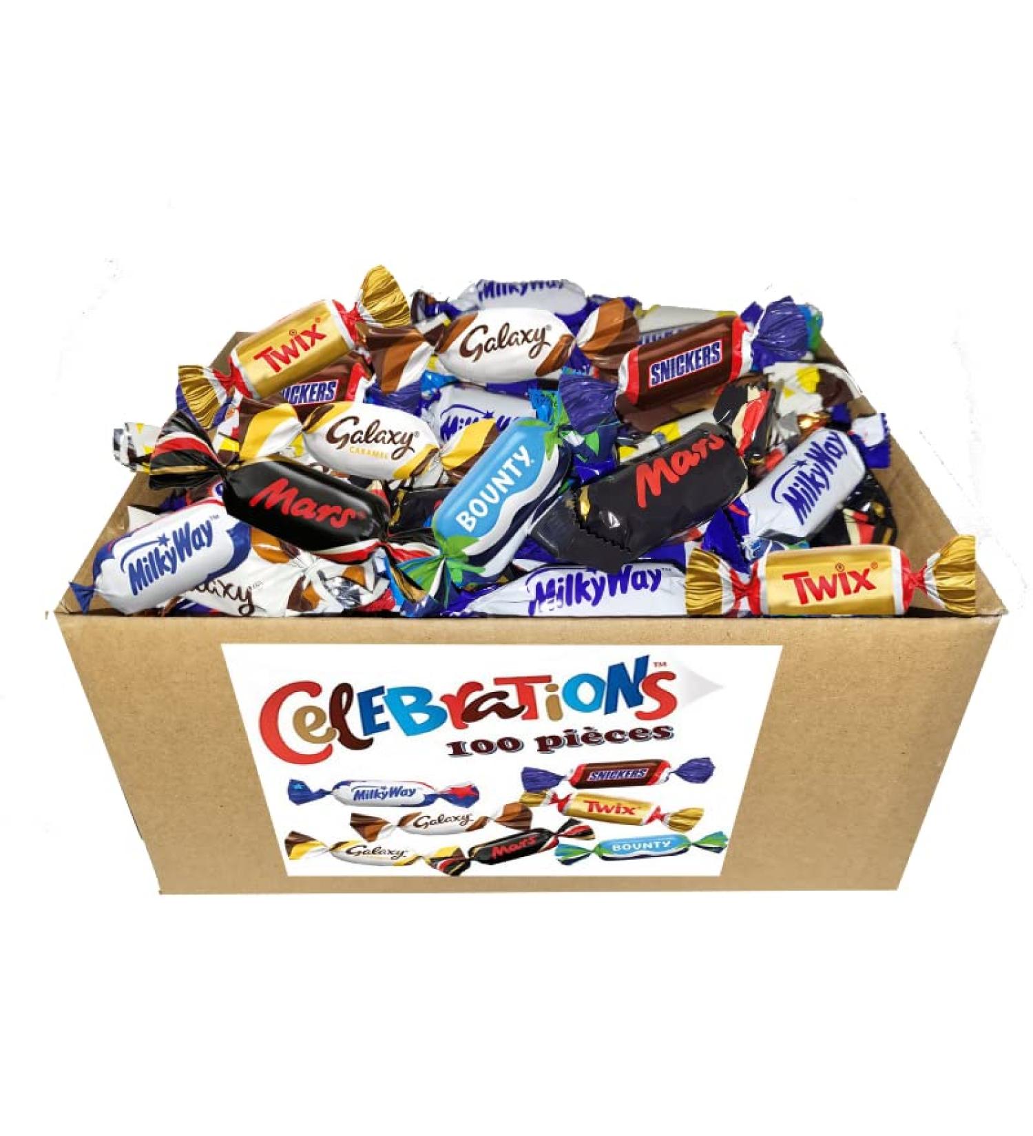 CELEBRATIONS | Assortment of mini chocolates SNICKERS TWIX MARS MALTESERS BOUNTY GALAXY MILKY WAY | about 700g of delicious - Buy Online on GoSupps.com