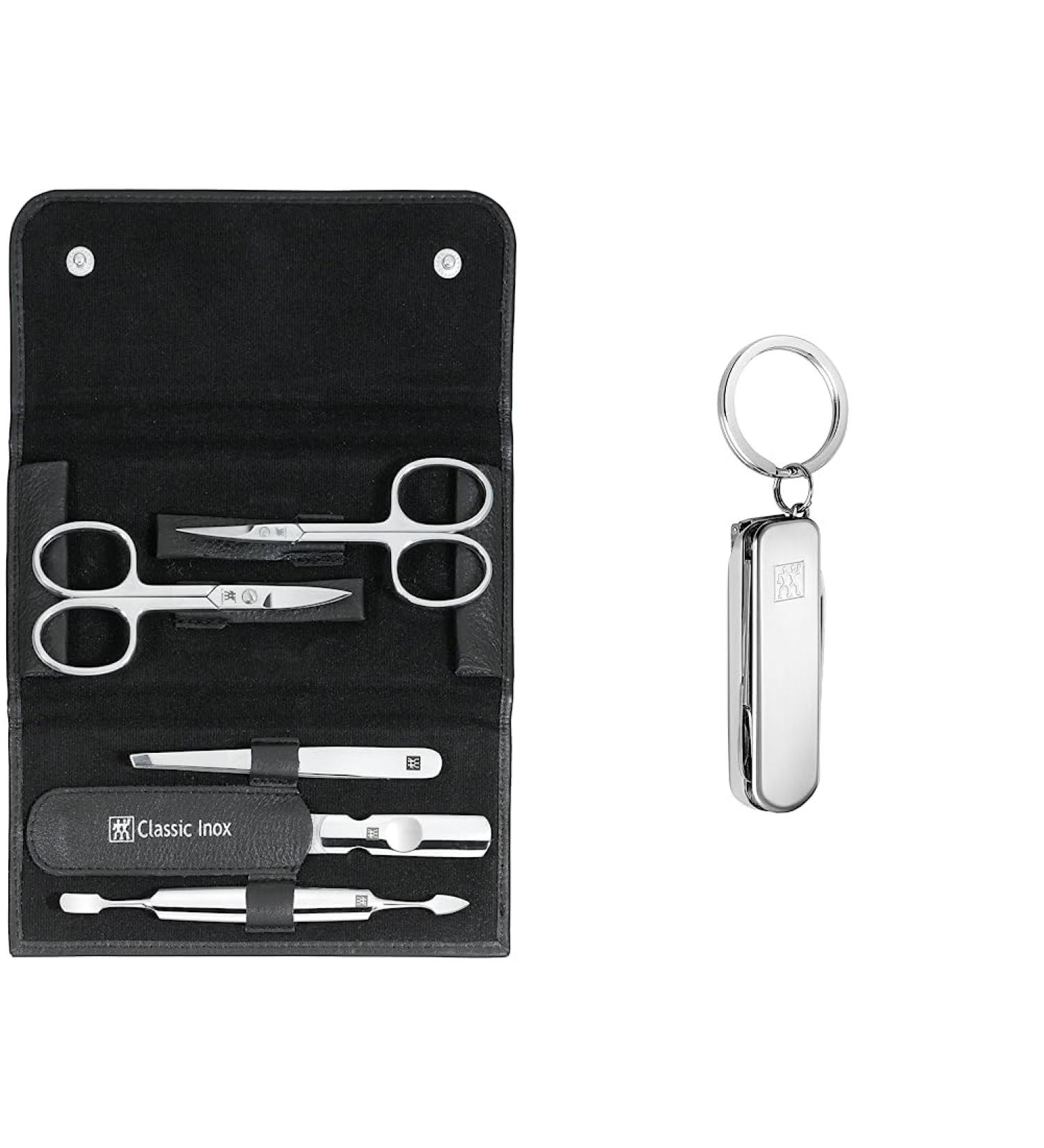 Zwilling Manik reset & Pedicure Set - 5-Piece Leather Nail Care Kit with Multi-Tool Stainless Steel & Travel Size | Buy Internationally - Buy Online on GoSupps.com