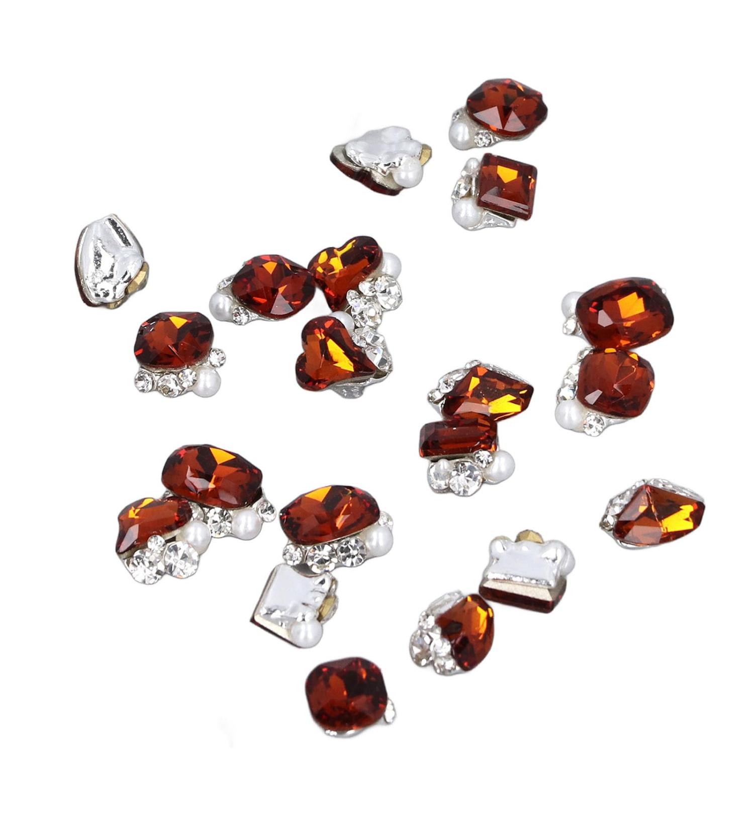 Nail Rhinestones 3D Accessories 20pcs Multiple Shapes Crystal Rhinestones Nail Decoration for Travel (06) - Buy Online on GoSupps.com