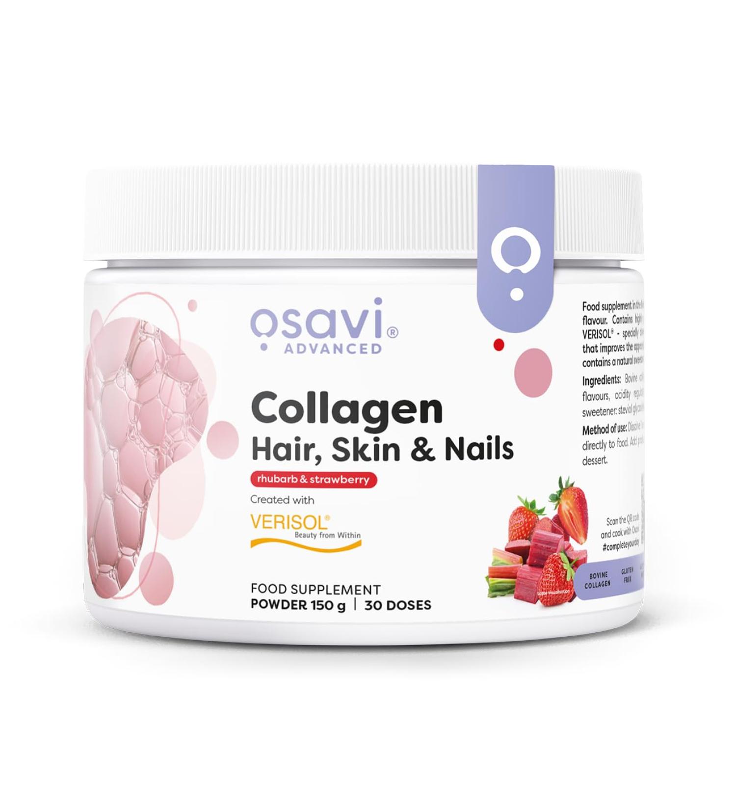OSAVI Osavi Collagen Peptides (Hair Skin & Nails) Rhubarb & Strawberry - 150g