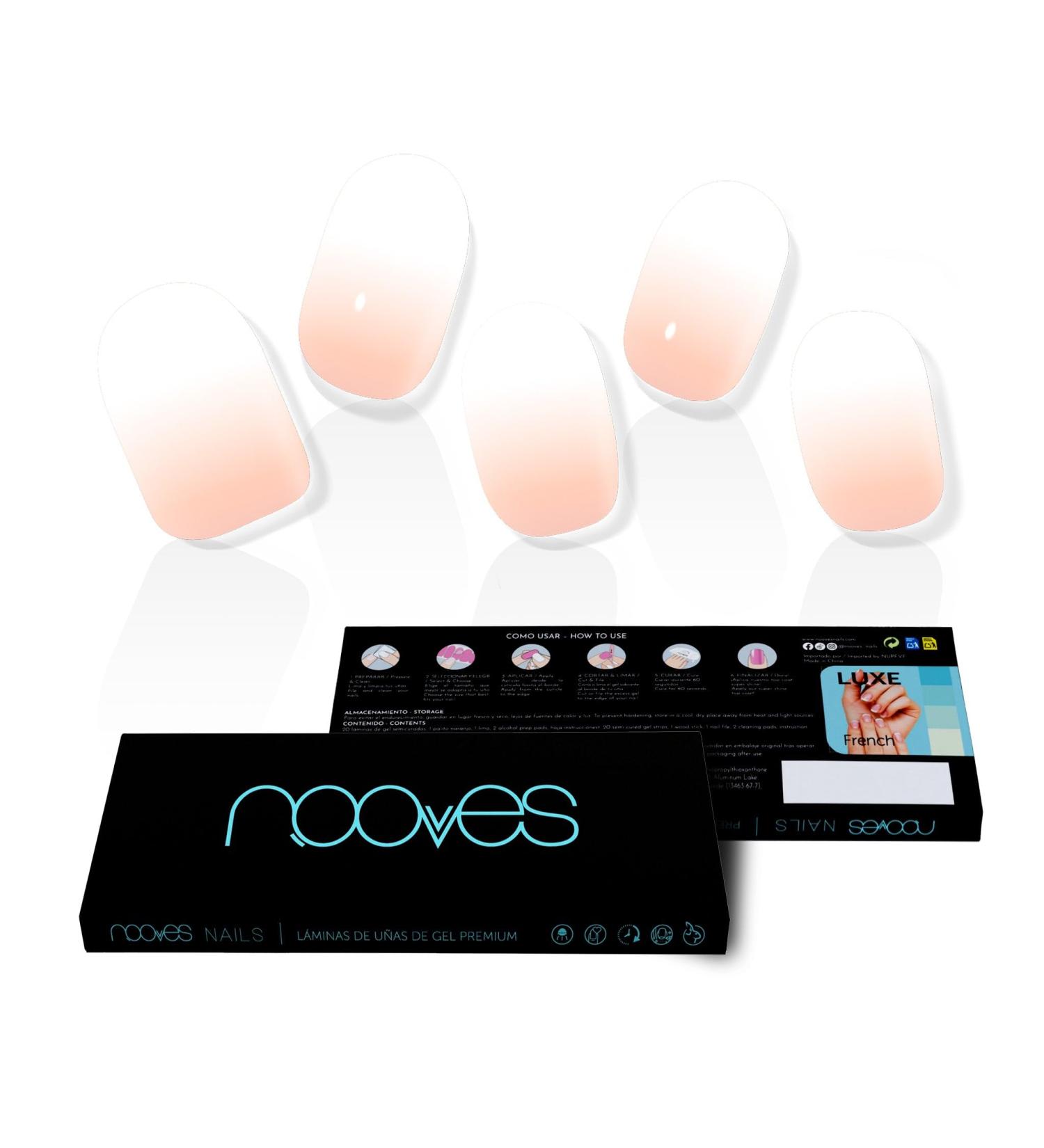  NOOVES NOOVES 20-Sheet Nude Baby Boomer Gel Nail Polish Set - Nude - Pack of 20 Premium Semi-Cured Gel Stickers - 1 Nail File and 1 Orange Stick - Vegan - Buy Online on GoSupps.com