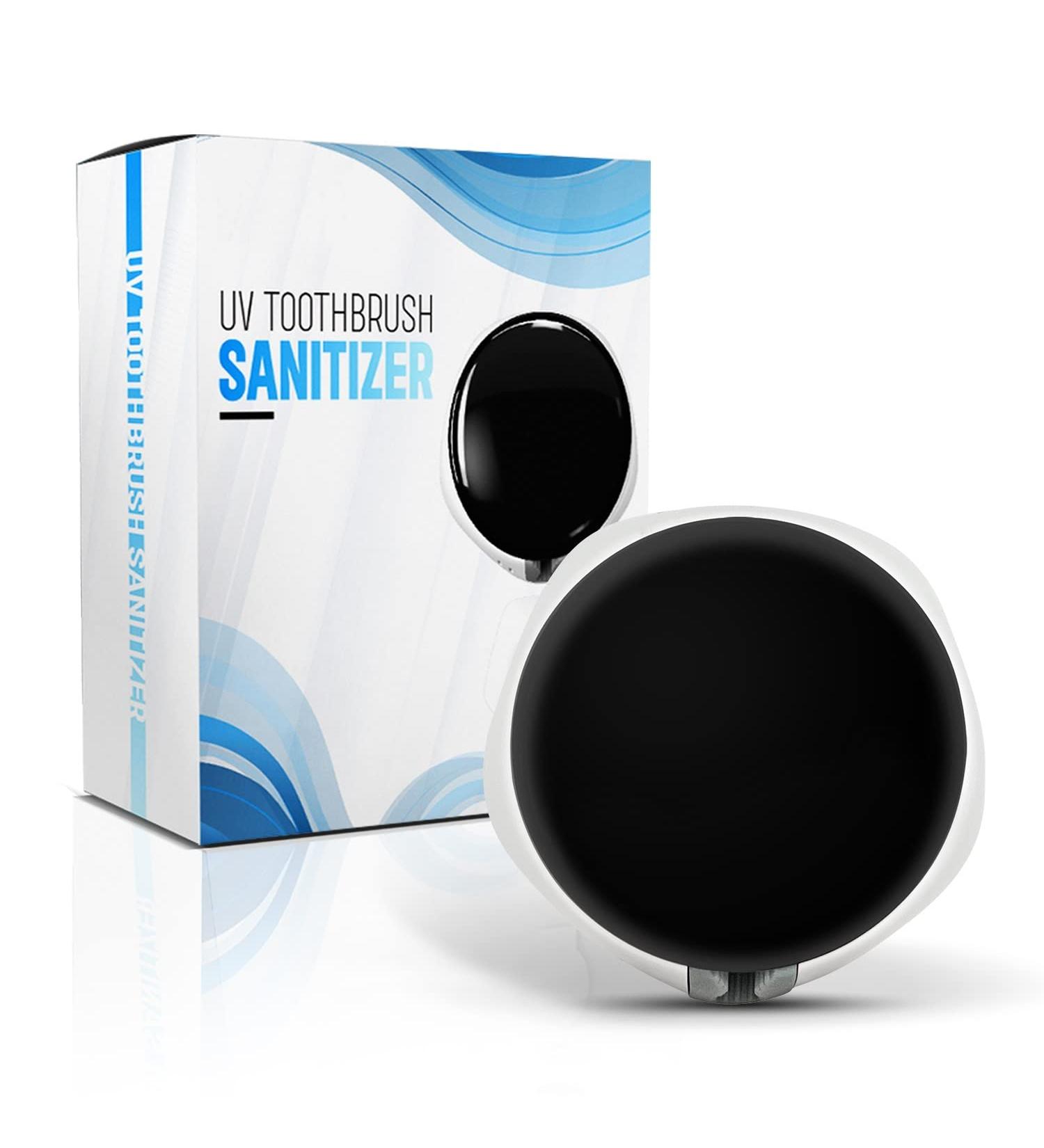 Portable Rechargeable Toothbrush Sanitizer & Holder - Fits All Sizes, Wall Mounted, Rotating Door, White - Buy Online on GoSupps.com